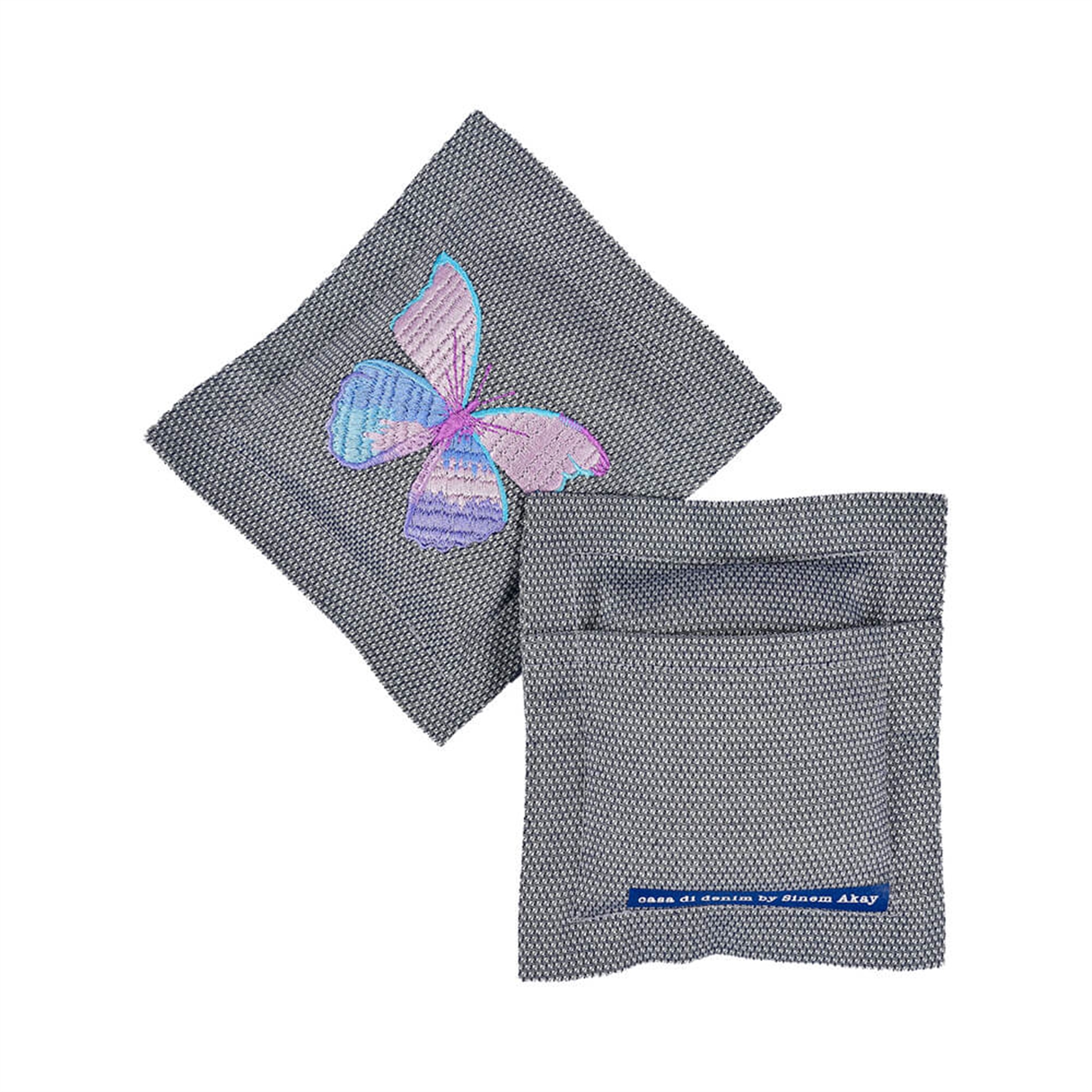 Kelebek Nakışlı Lavanta Kesesi