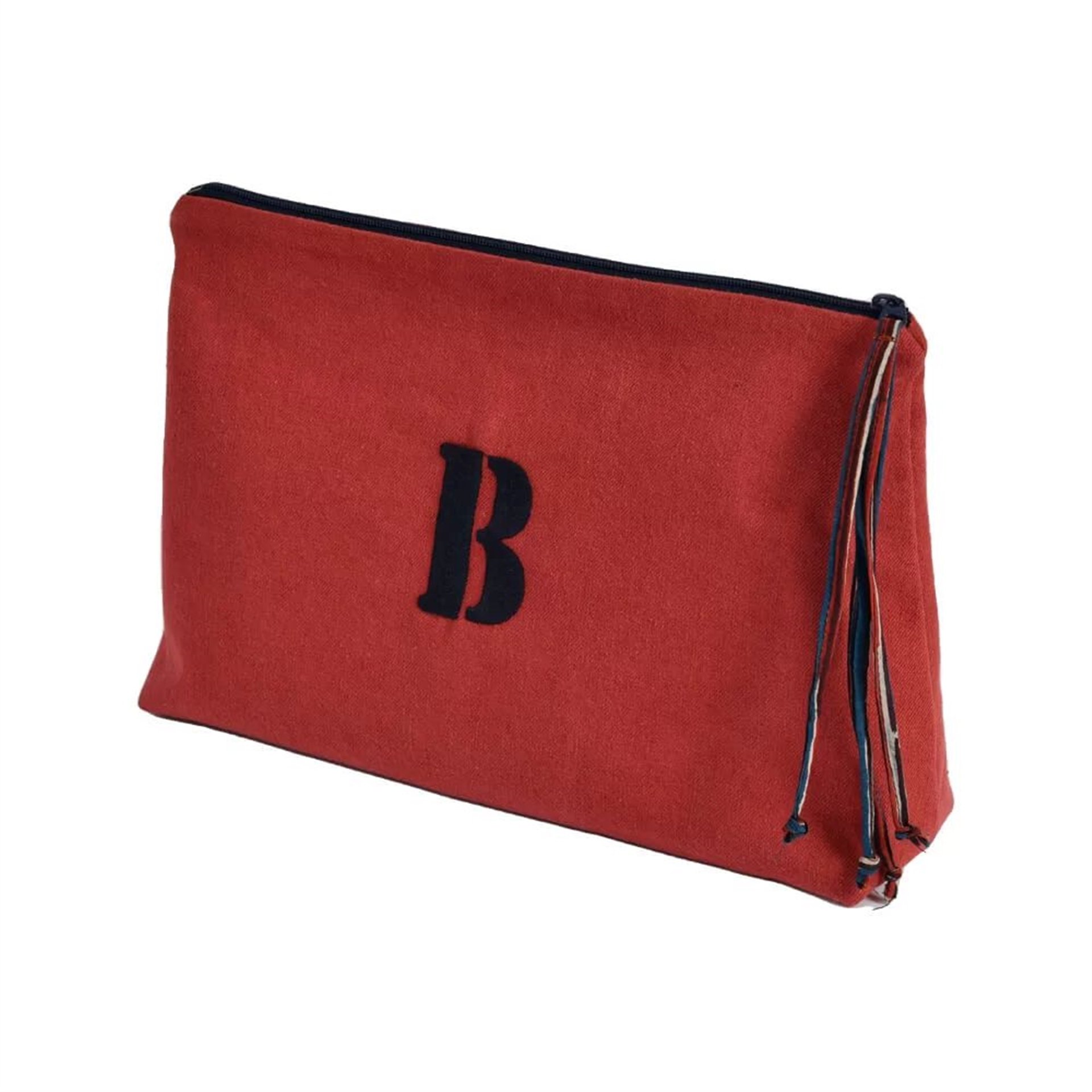 Keten Harf Nakışlı Clutch Çanta