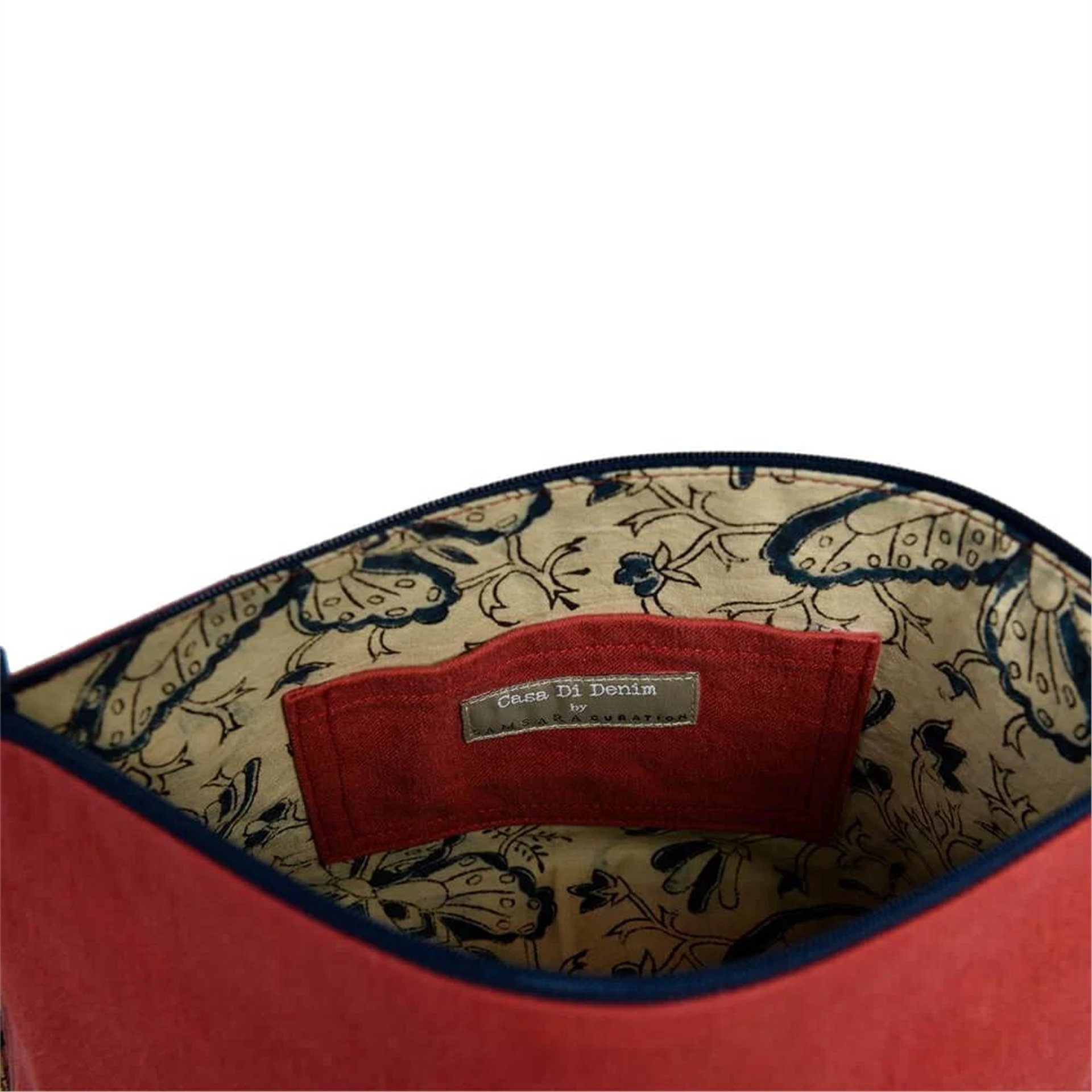 Keten Harf Nakışlı Clutch Çanta