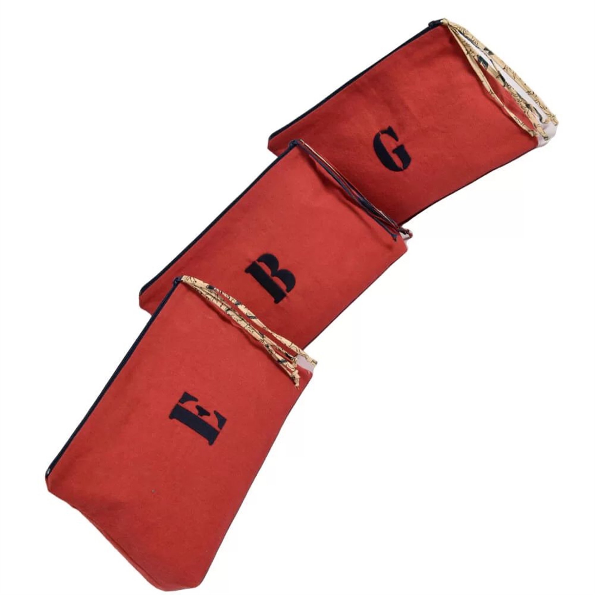 Keten Harf Nakışlı Clutch Çanta