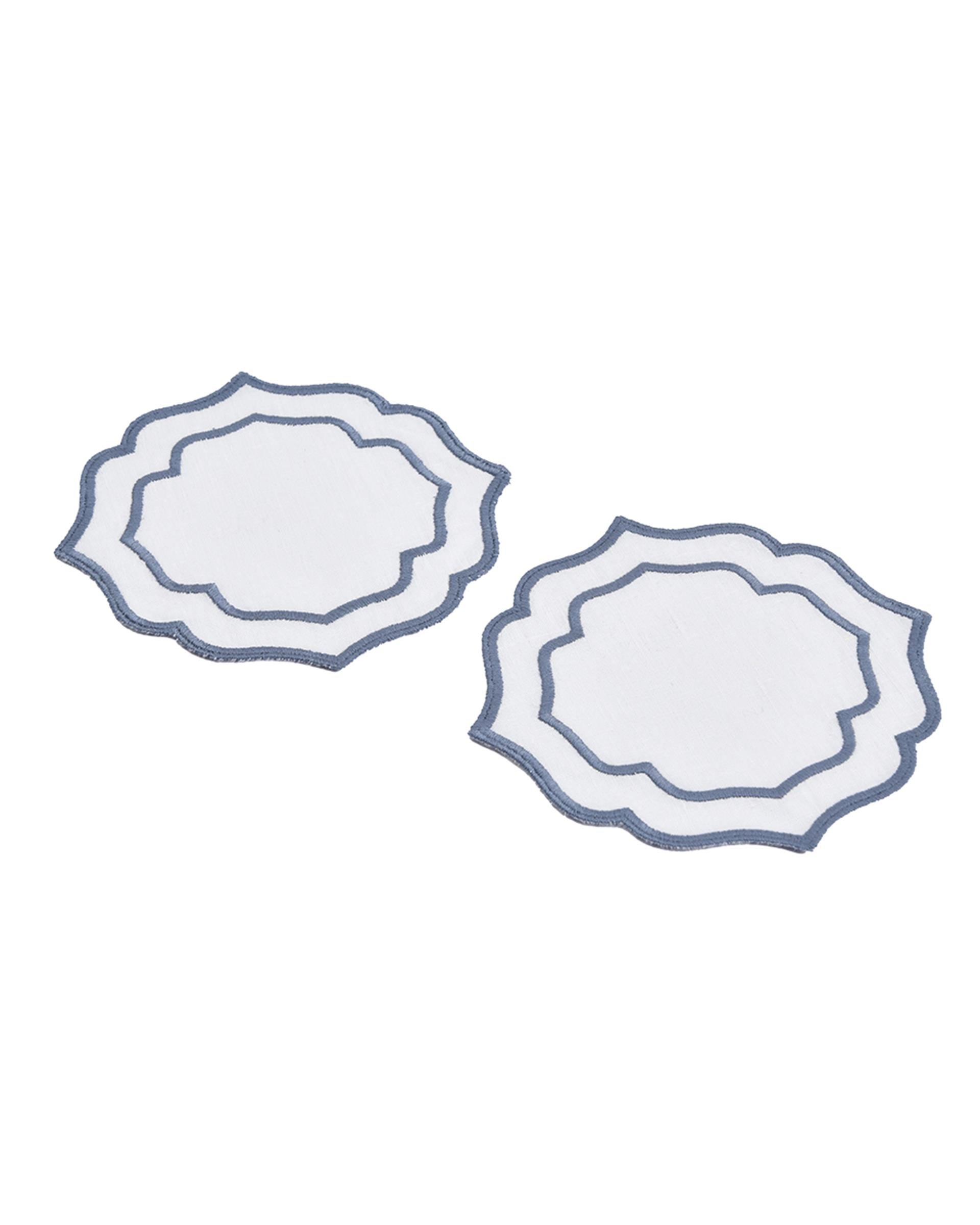 Keten Nakışlı Bardak Altlığı