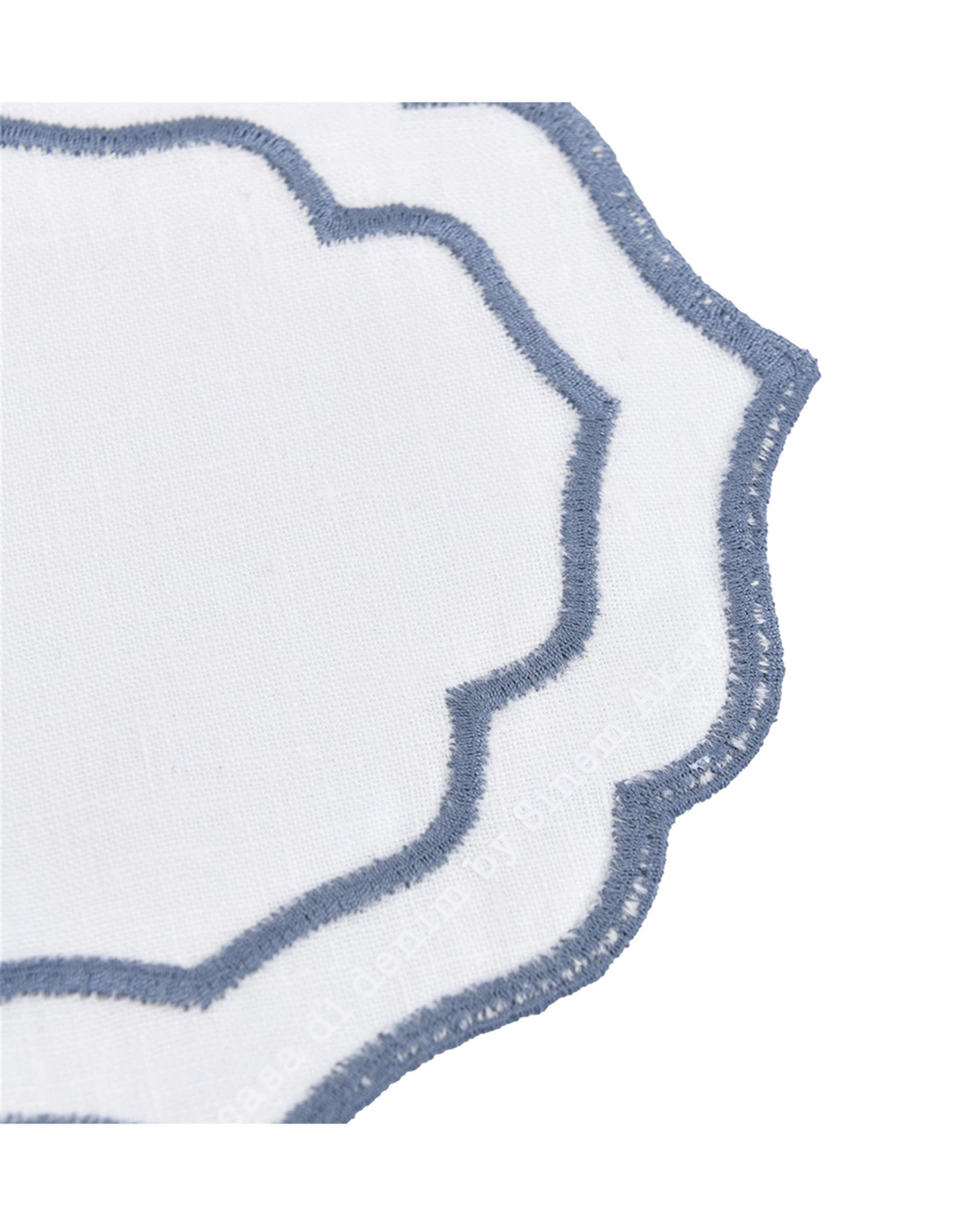 Keten Nakışlı Bardak Altlığı