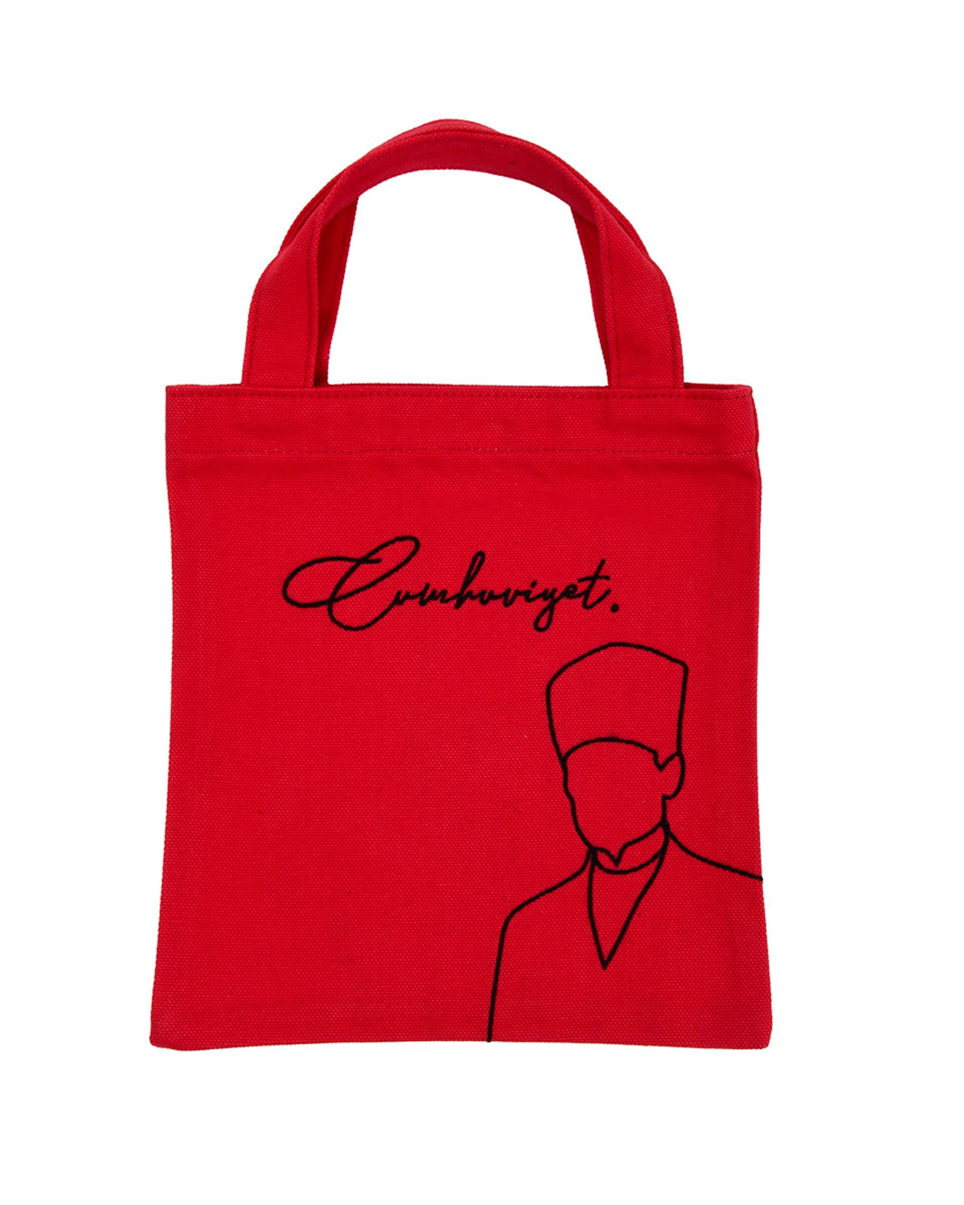 KIRMIZI CUMHURİYET NAKIŞLI 100.YIL KİTAP ÇANTASI