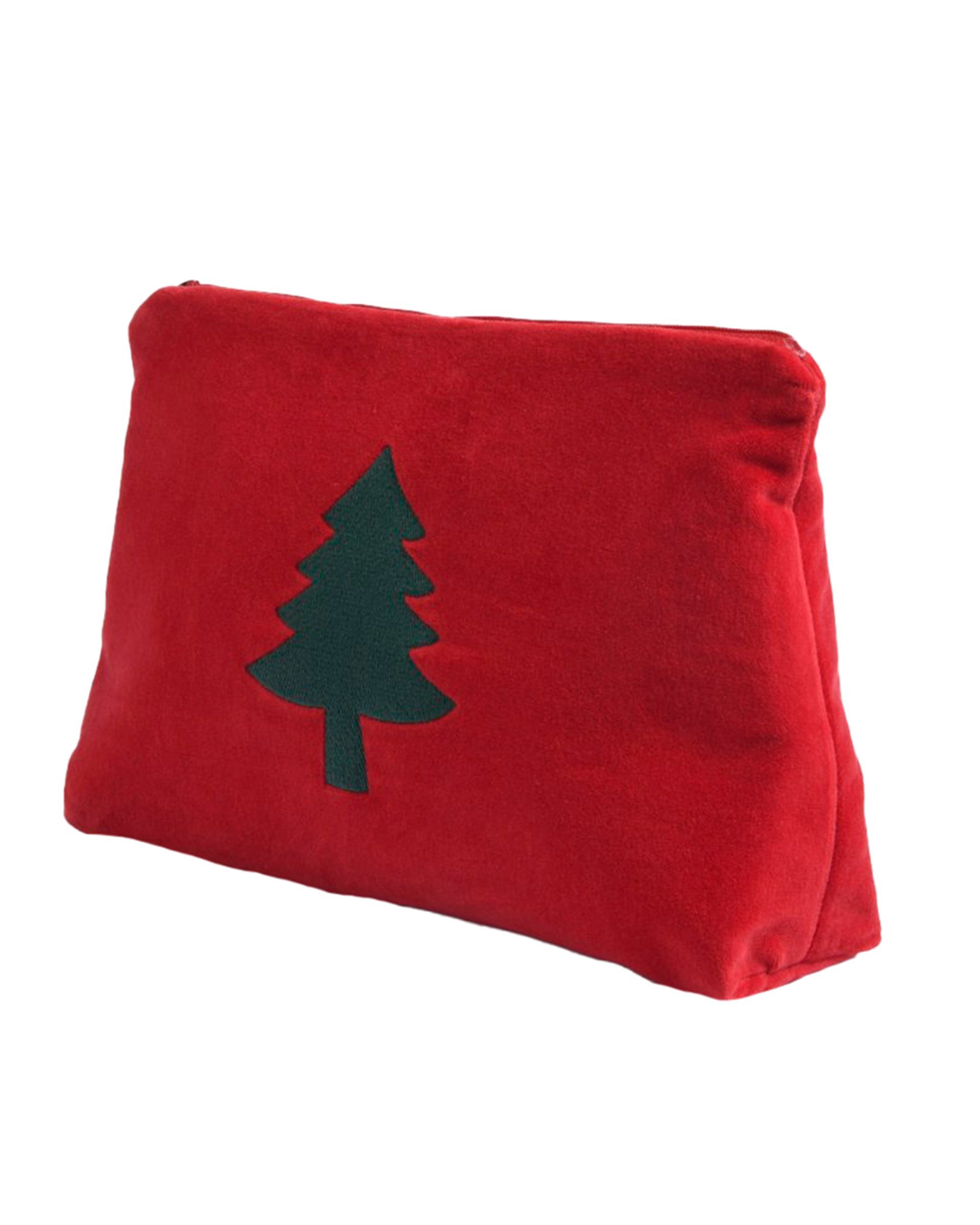 Kadife Çam Figürü Nakışlı Bordo Clutch Çanta