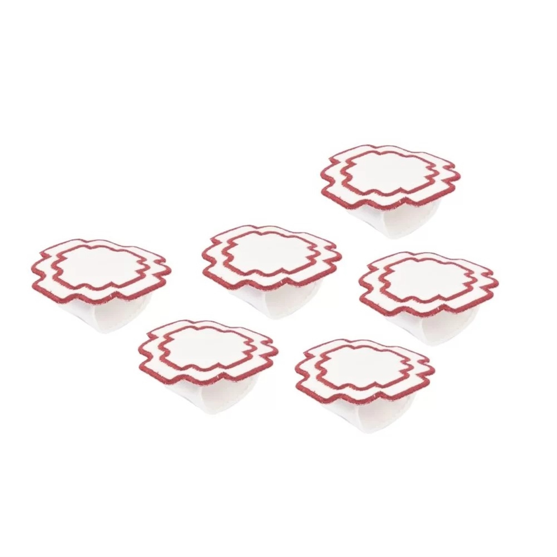 Kırmızı Nakışlı Chakana  Peçete Yüzüğü