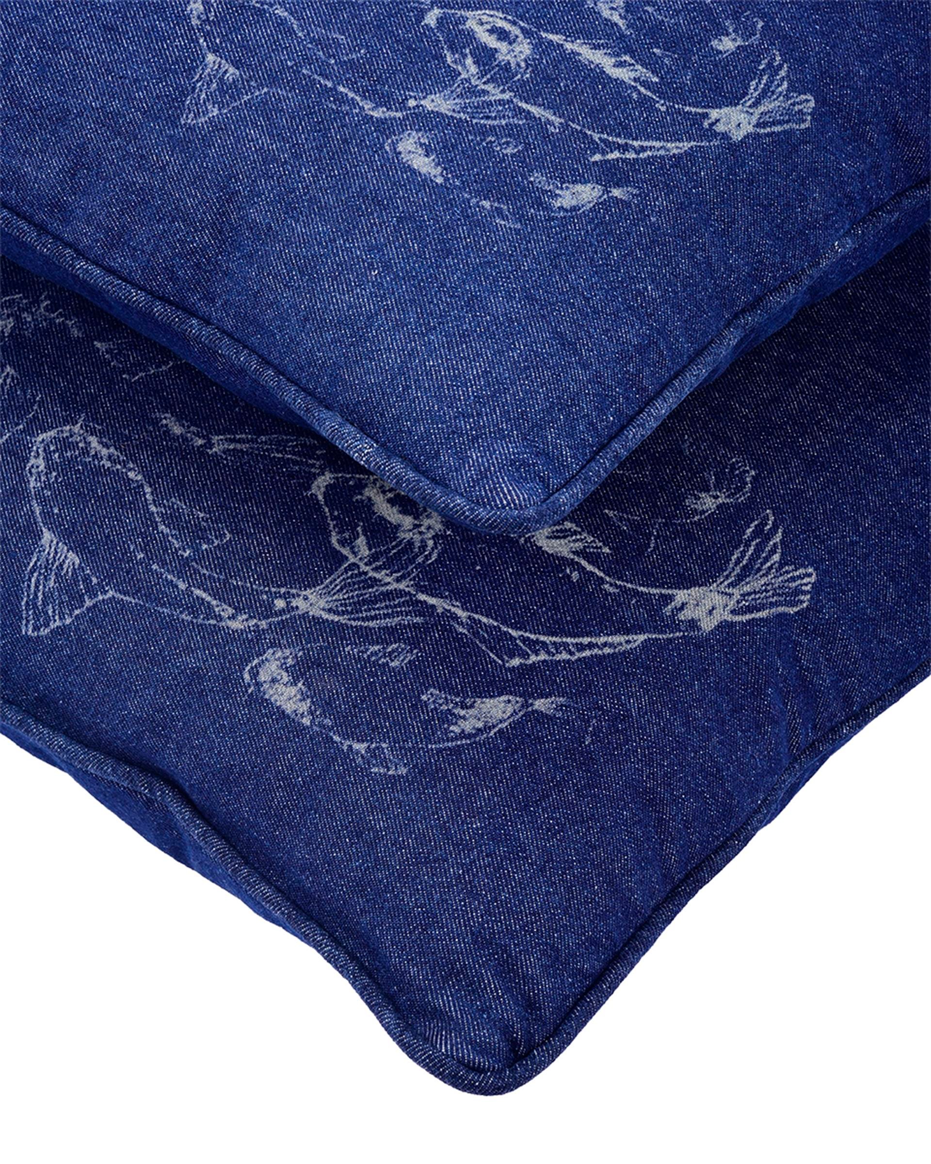 Koi Balık Denim Biyeli Yastık 40*40