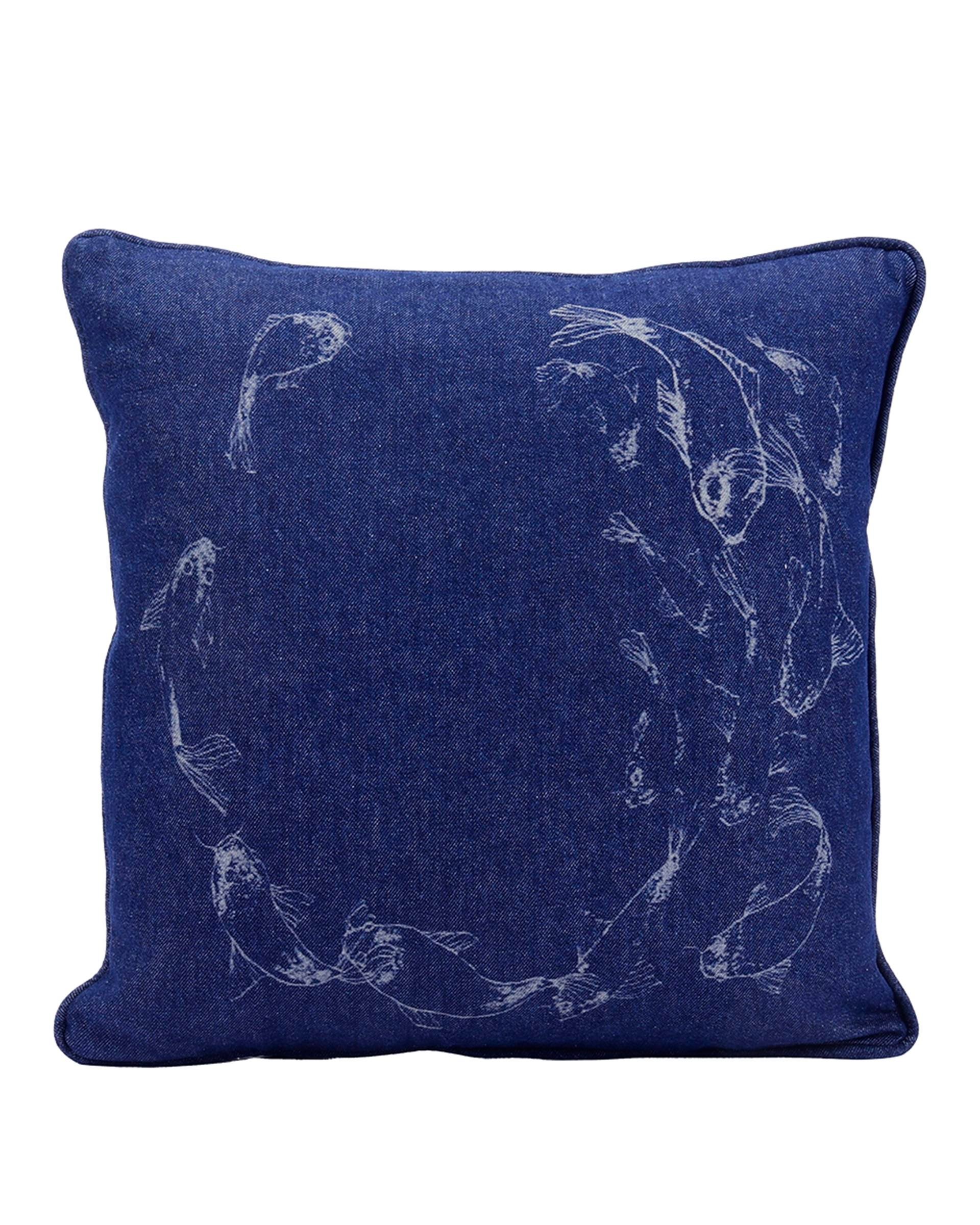 Koi Balık Denim Biyeli Yastık 50*50