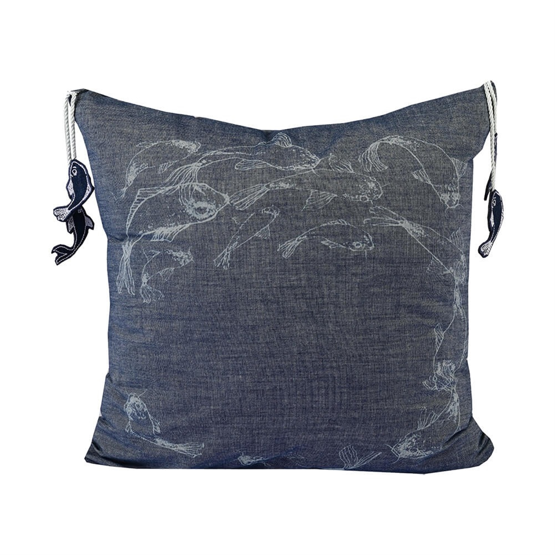 Koi Balık Denim Yastık