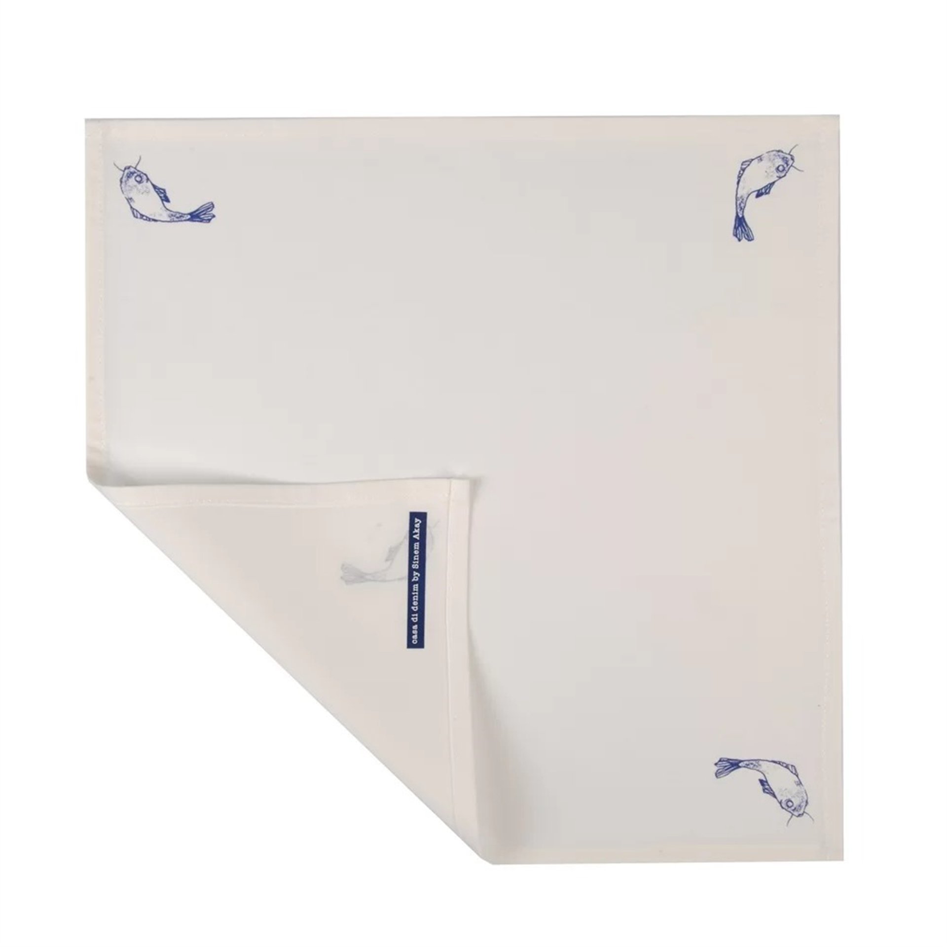 Koi Balık Lacivert Baskılı Beyaz Peçete