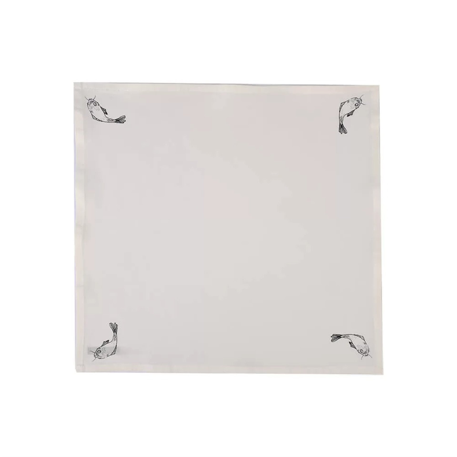 Koi Balık Siyah Nakışlı Beyaz Peçete