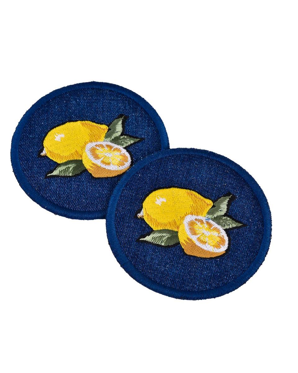 LİMON NAKIŞLI DENİM BARDAK ALTLIĞI