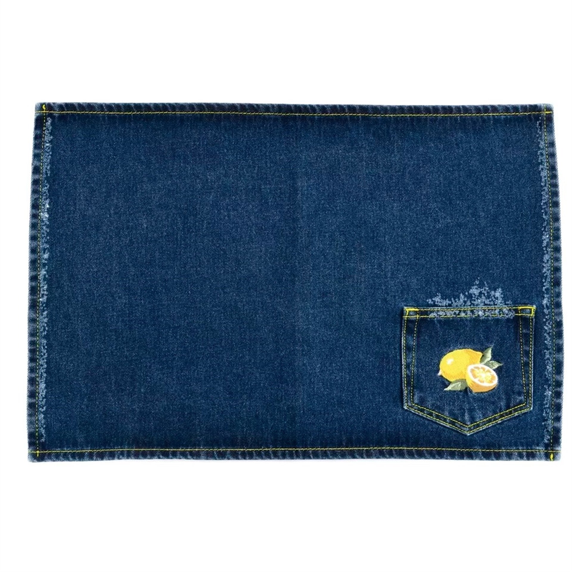 Limon Nakışlı Lacivert Amerikan Servis