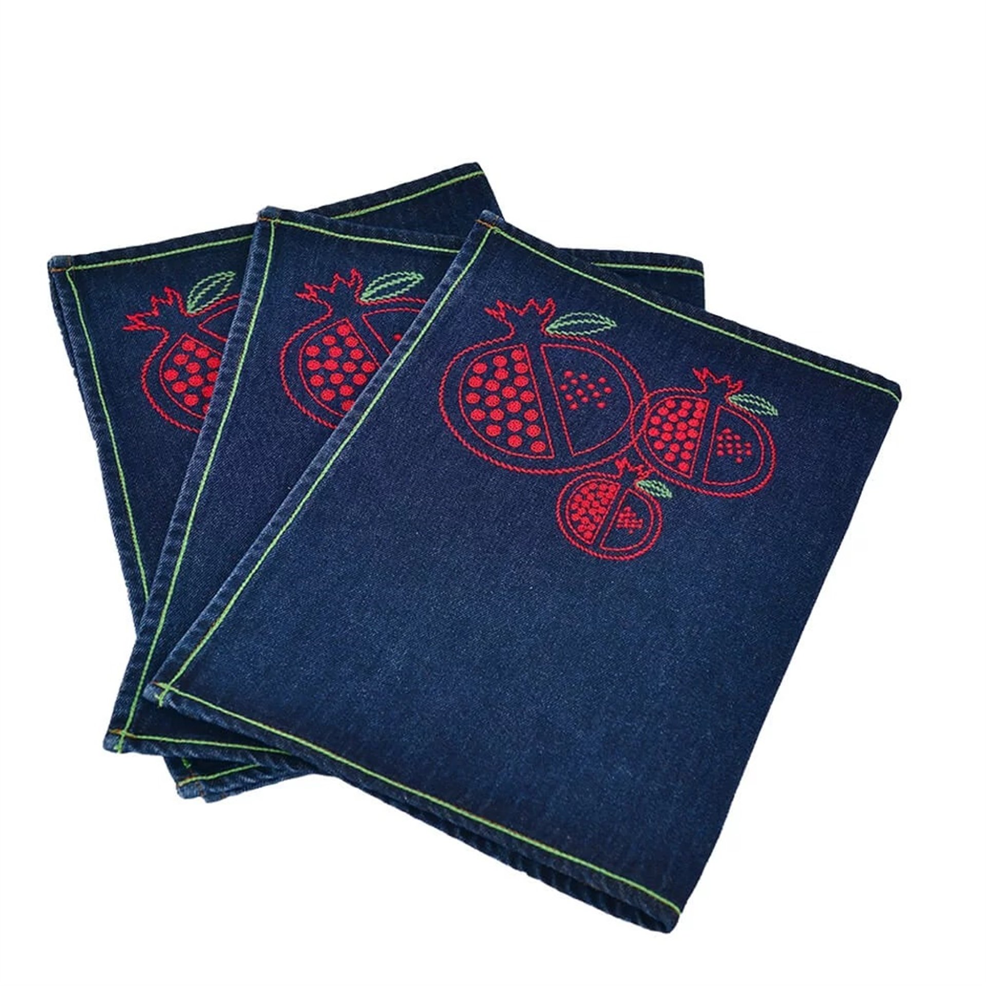 Nar Nakışlı Lacivert Amerikan Servis