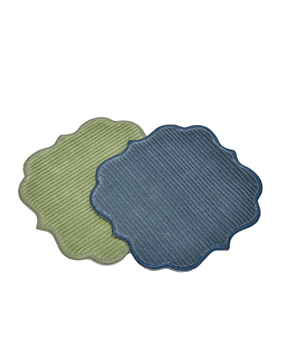 NAVY BLUE FİTİLLİ KADİFE BARDAK ALTLIĞI