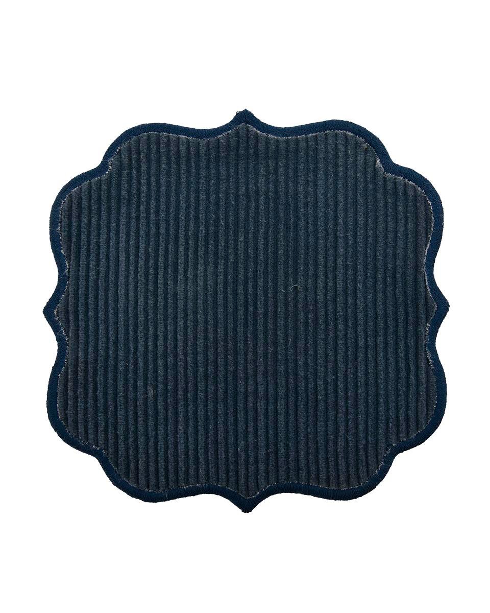 NAVY BLUE FİTİLLİ KADİFE BARDAK ALTLIĞI