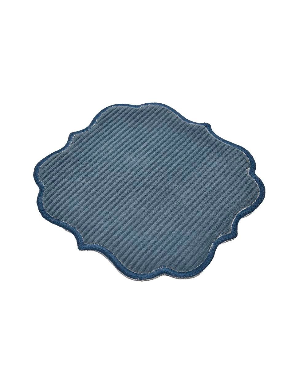 NAVY BLUE FİTİLLİ KADİFE BARDAK ALTLIĞI