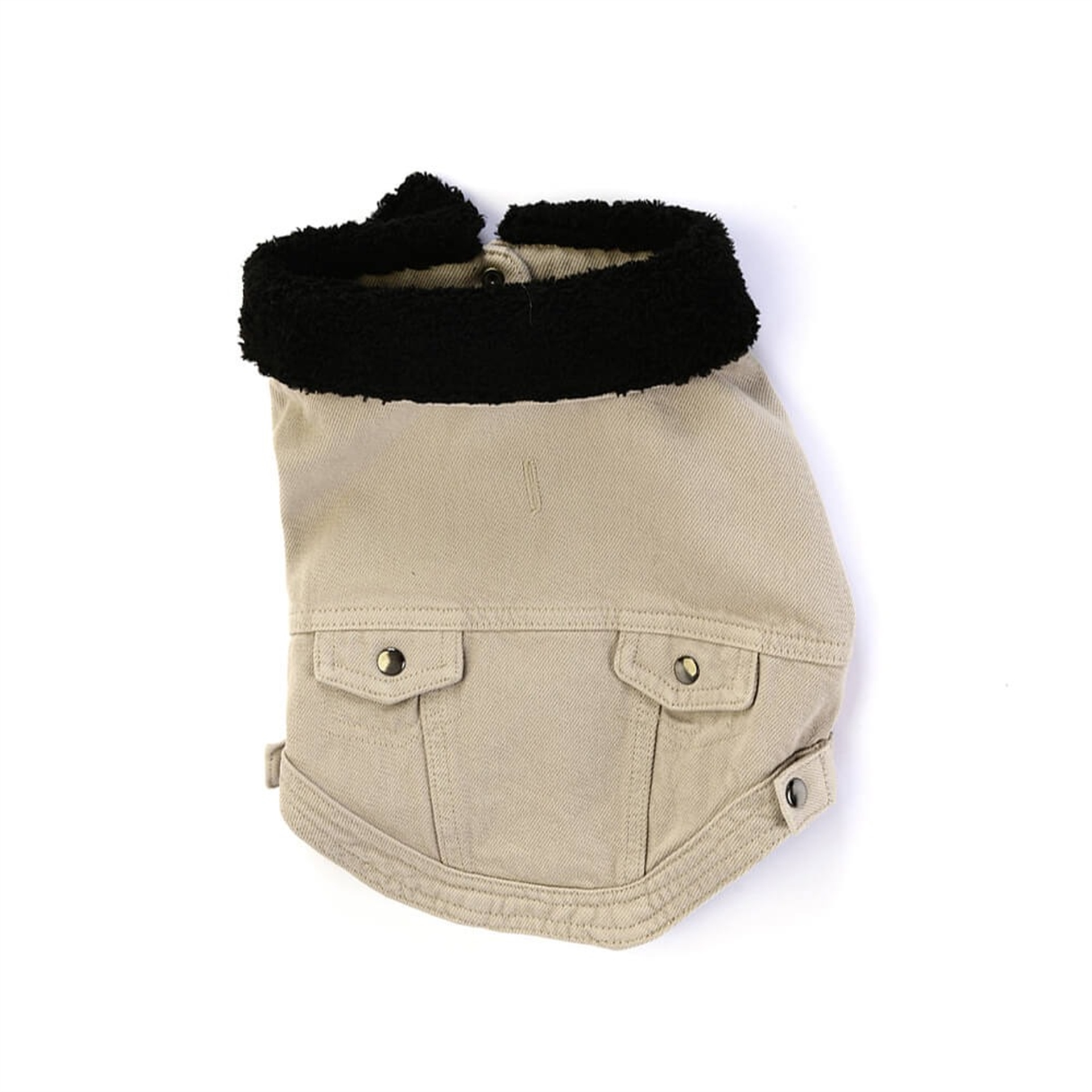 Nude Denim Kürklü Köpek Ceketi