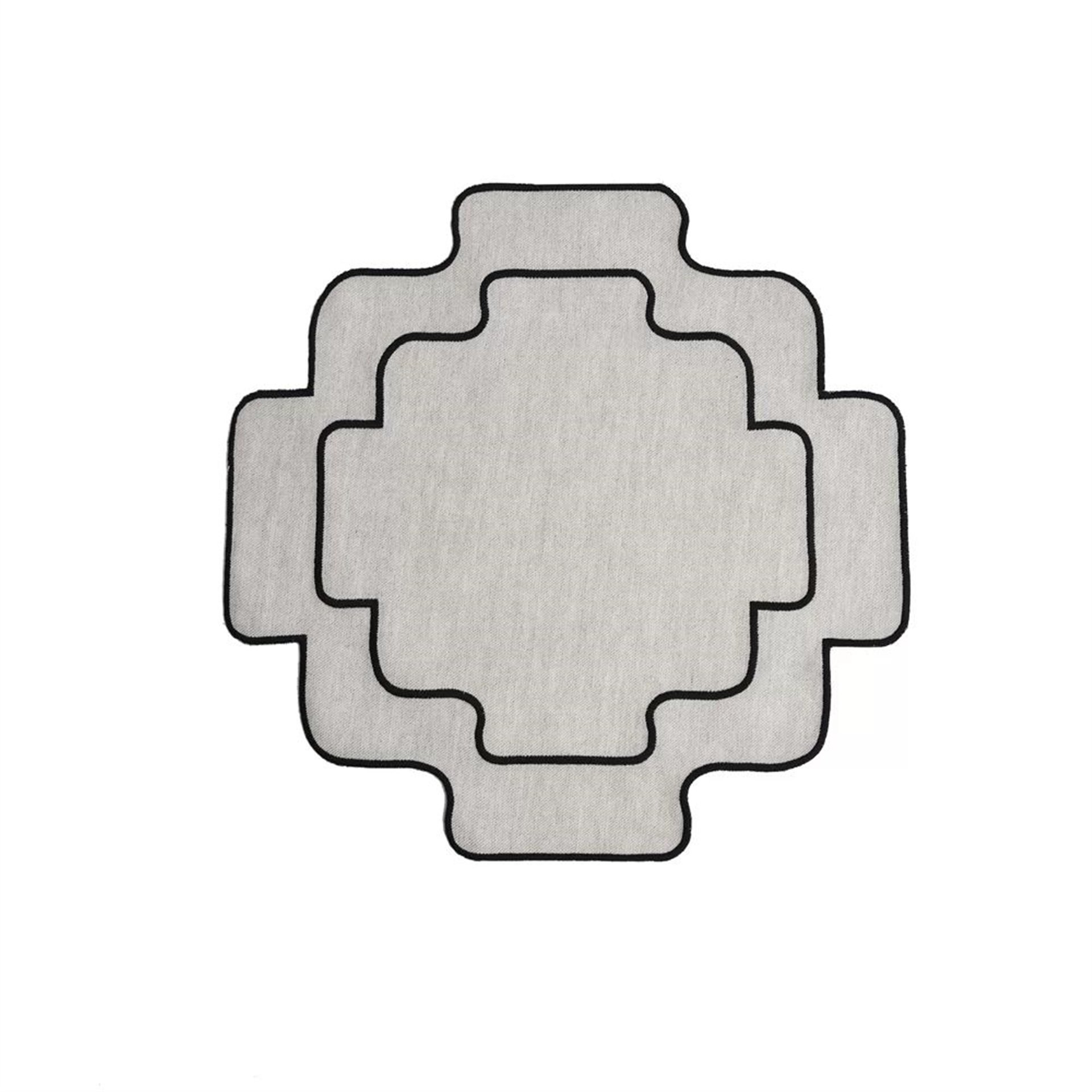 Siyah Nakışlı Keten Chakana Supla