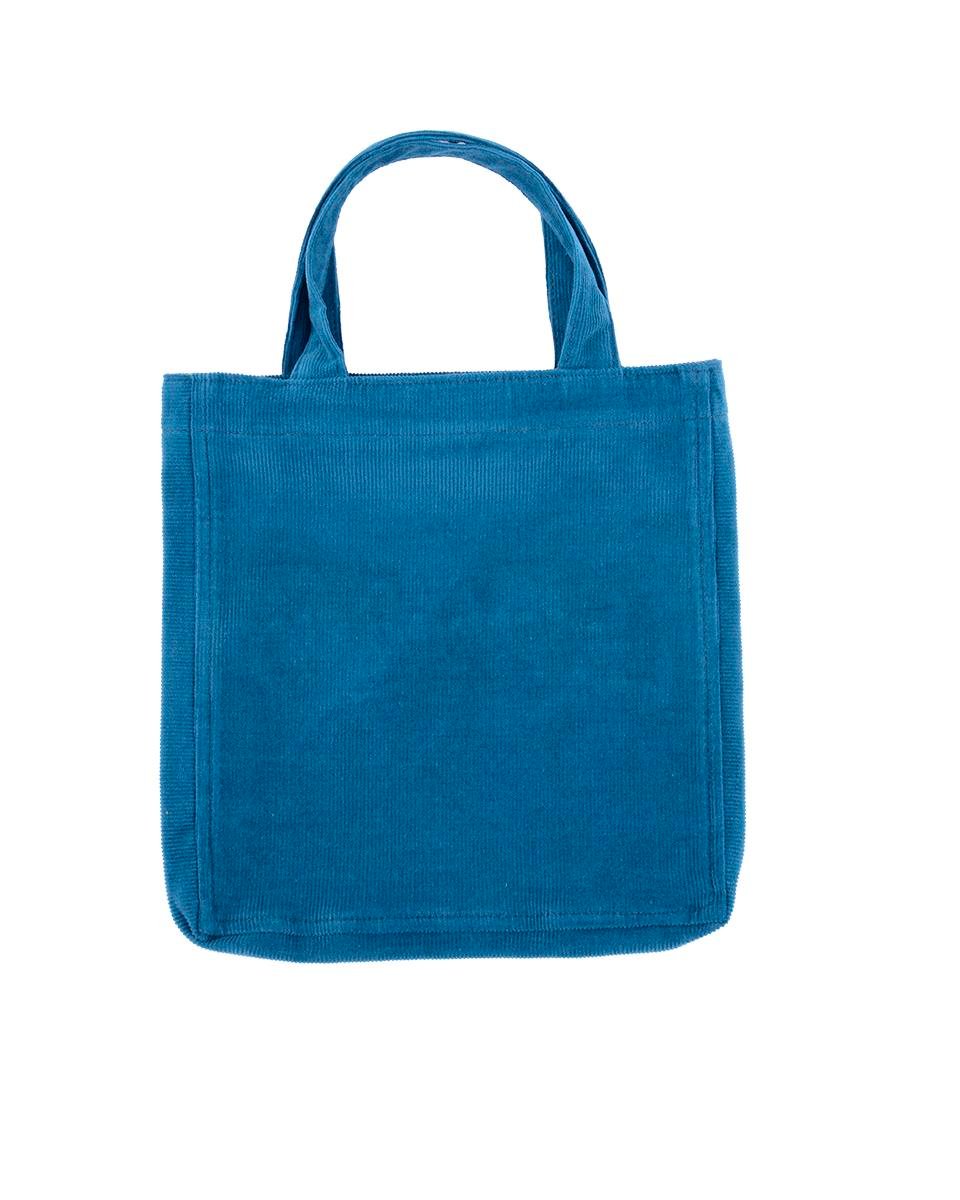 TURKUAZ KADİFE KİTAP ÇANTASI