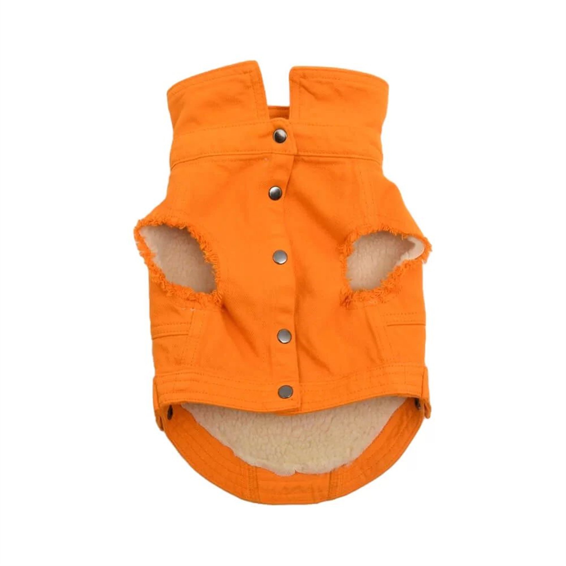 Turuncu Ekru Polarlı Köpek Ceketi