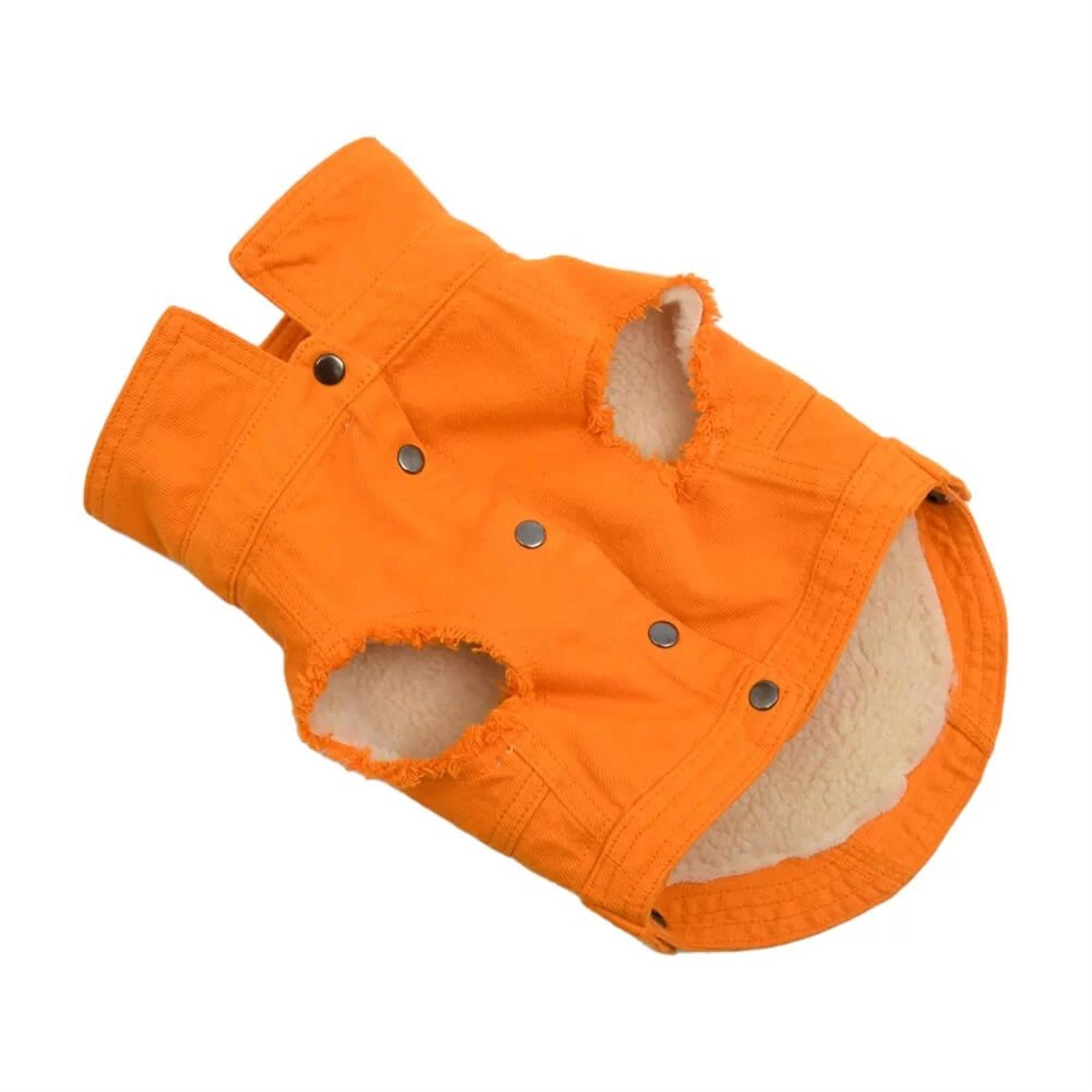 Turuncu Ekru Polarlı Köpek Ceketi