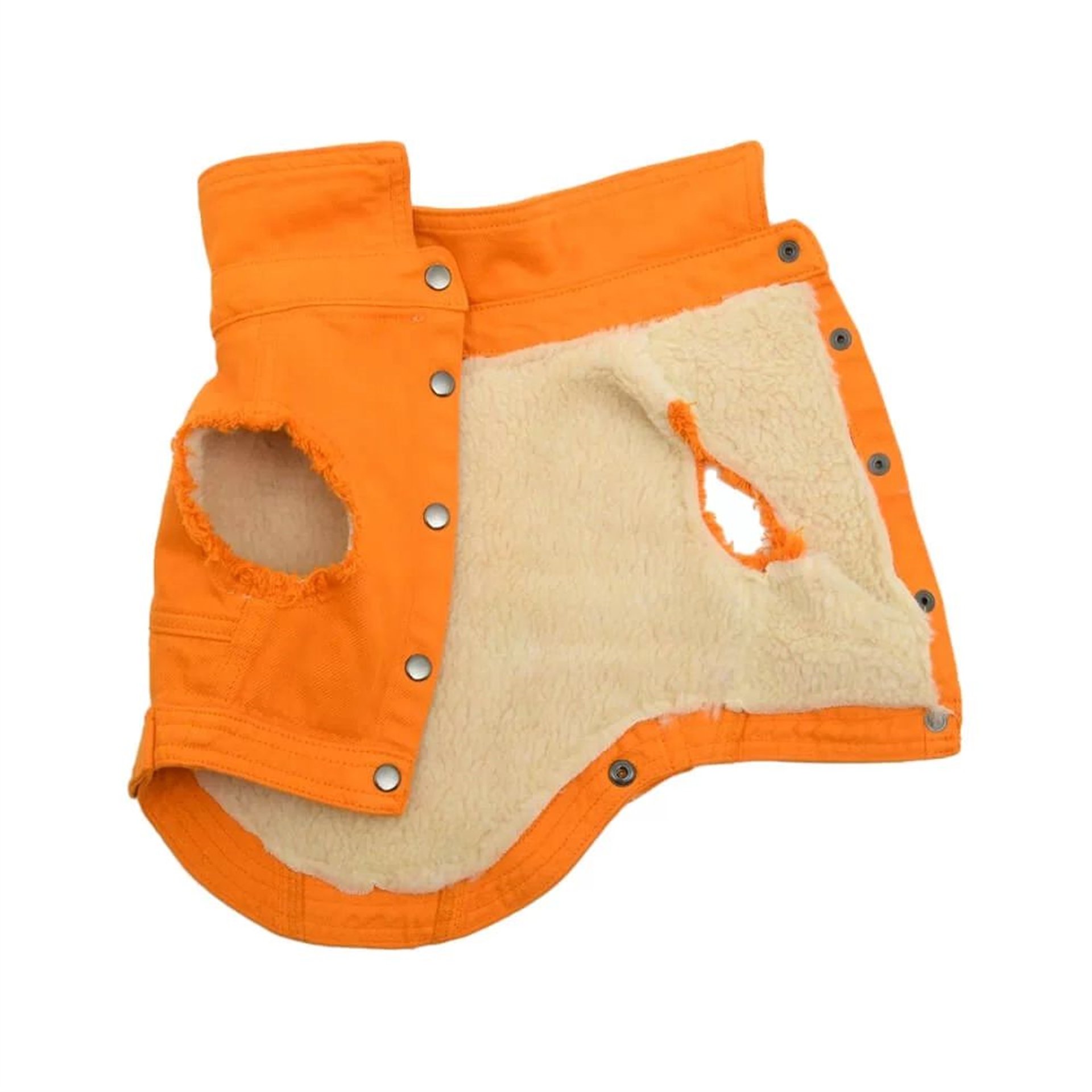 Turuncu Ekru Polarlı Köpek Ceketi