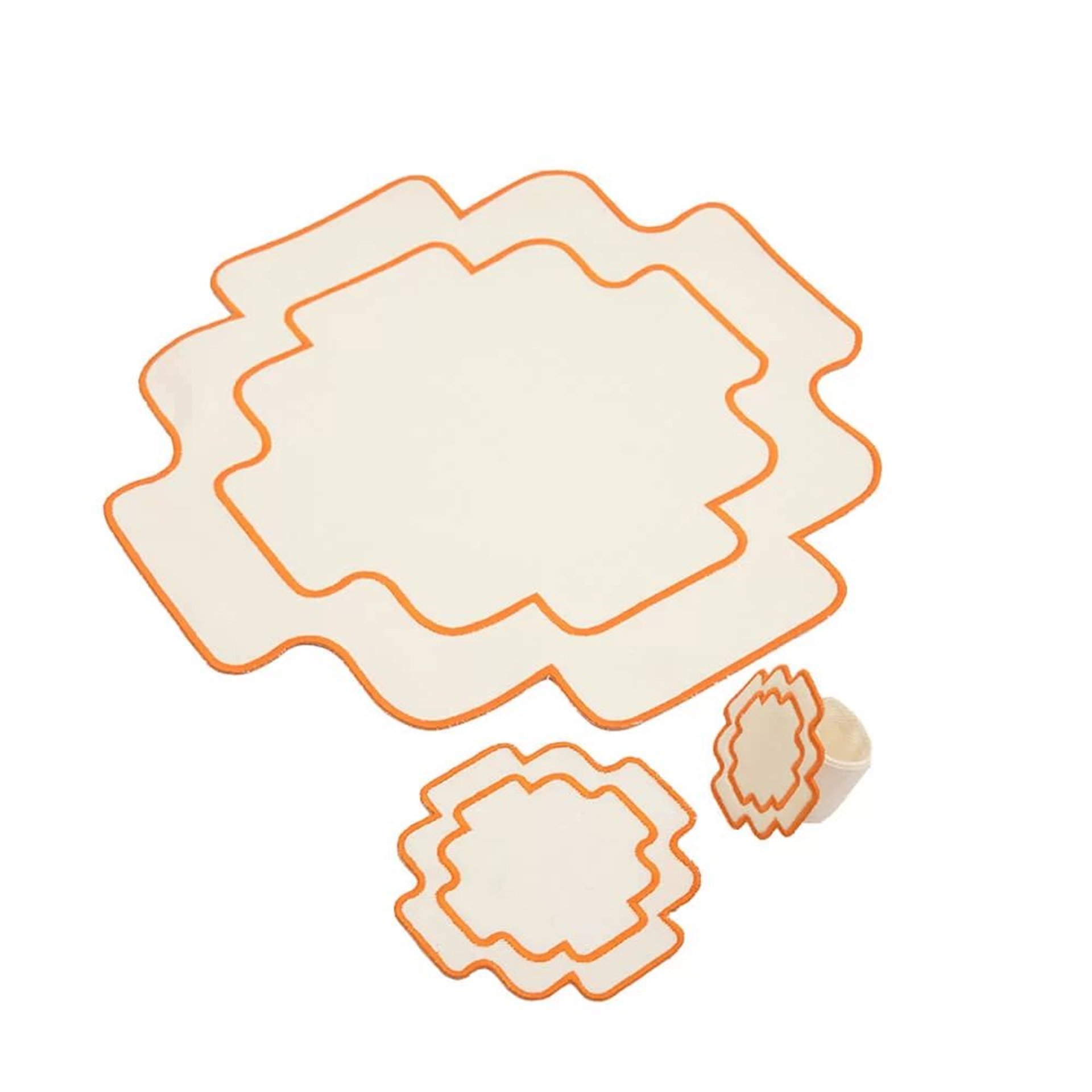 Turuncu Nakışlı Chakana Bardak Altlığı