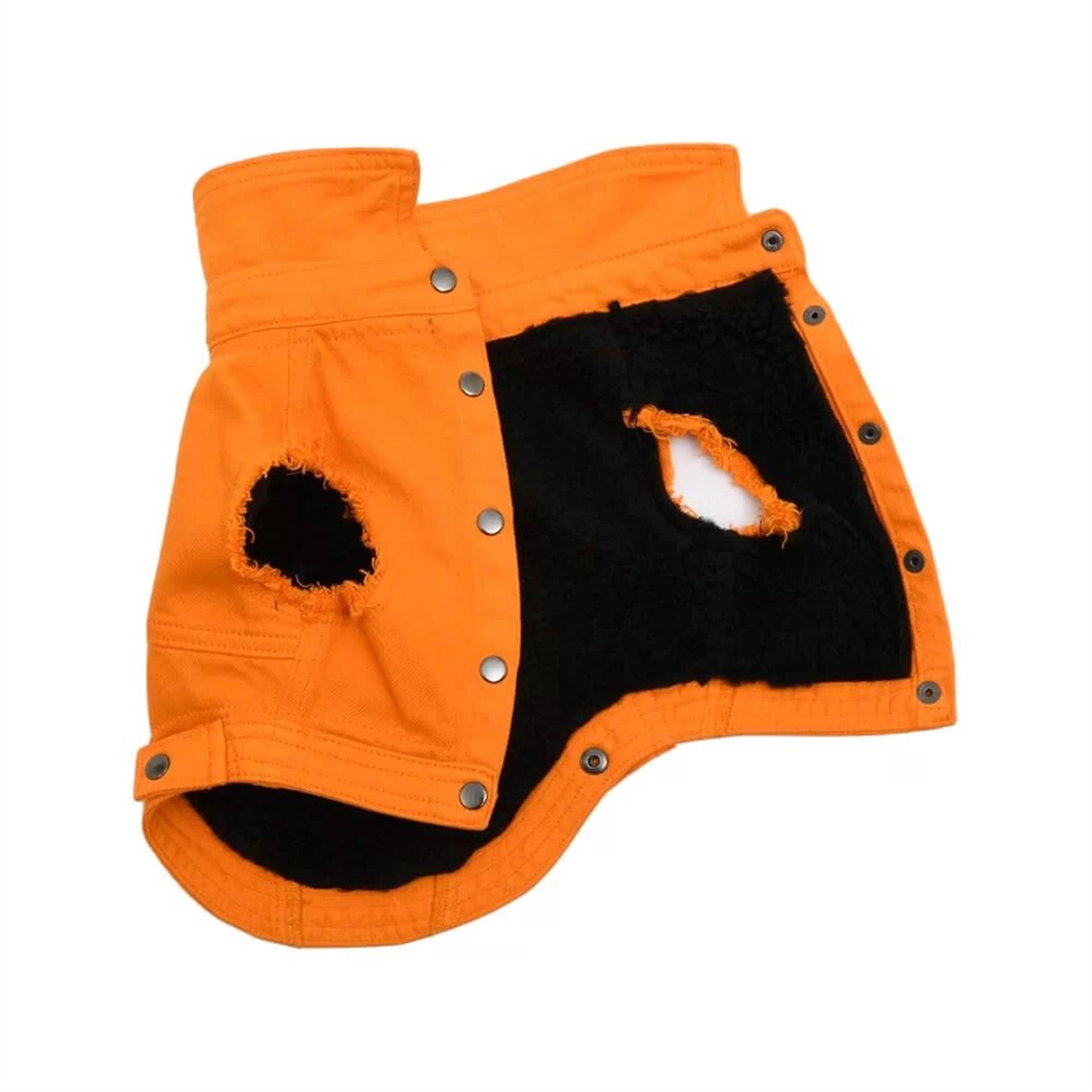 Turuncu Siyah Polarlı Köpek Ceketi