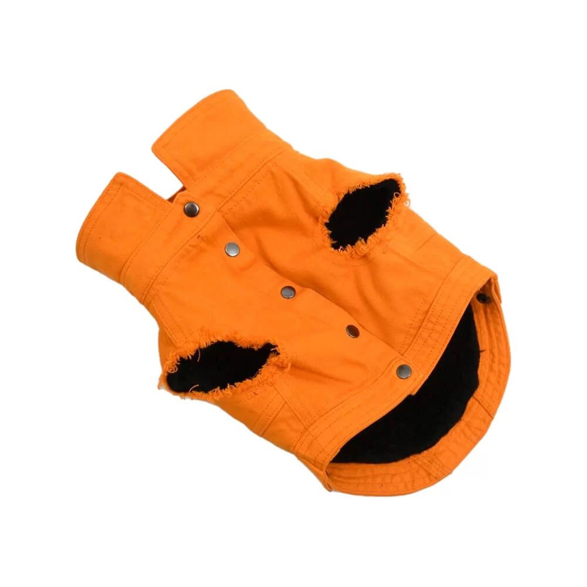 Turuncu Siyah Polarlı Köpek Ceketi