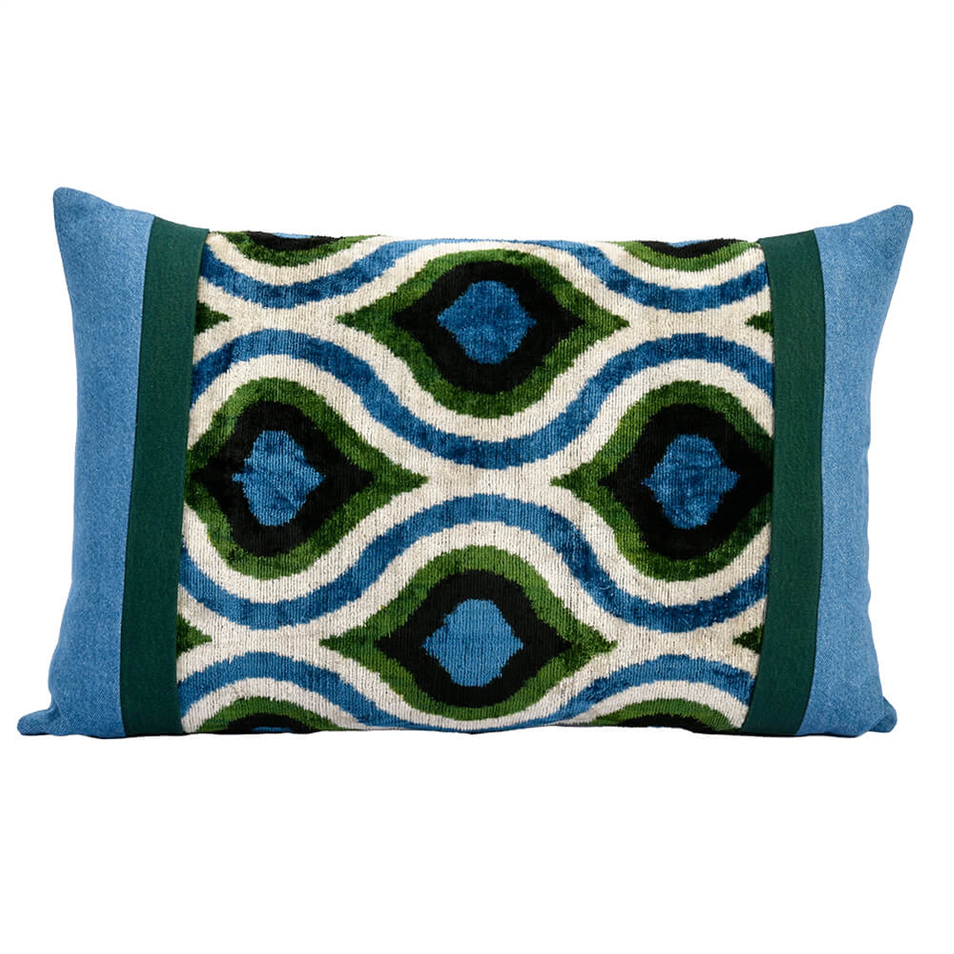 Wavy Ikat Green Pillow