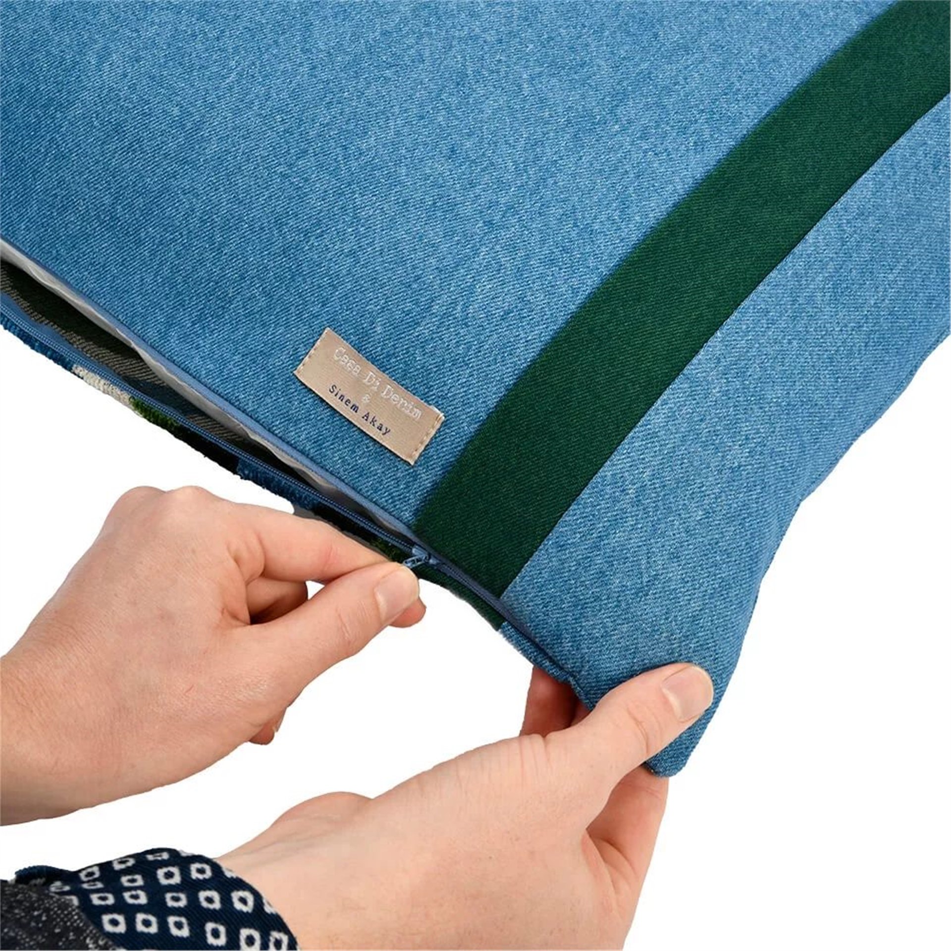 Wavy Ikat Green Pillow