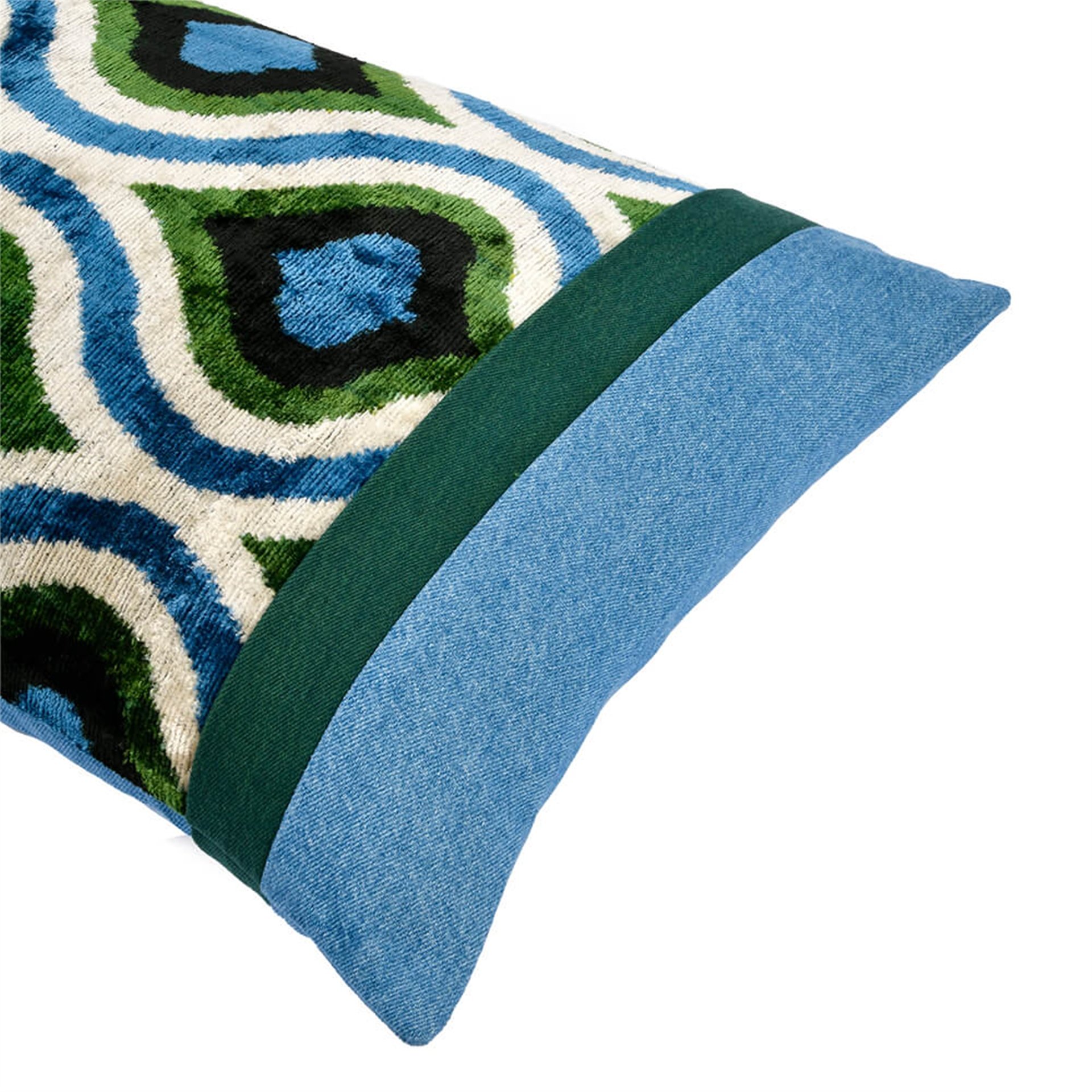Wavy Ikat Green Pillow