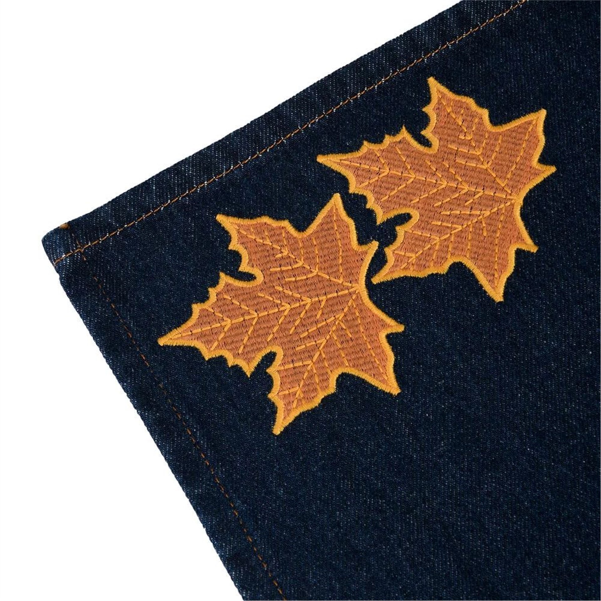 Yaprak Nakışlı Denim Amerikan Servis