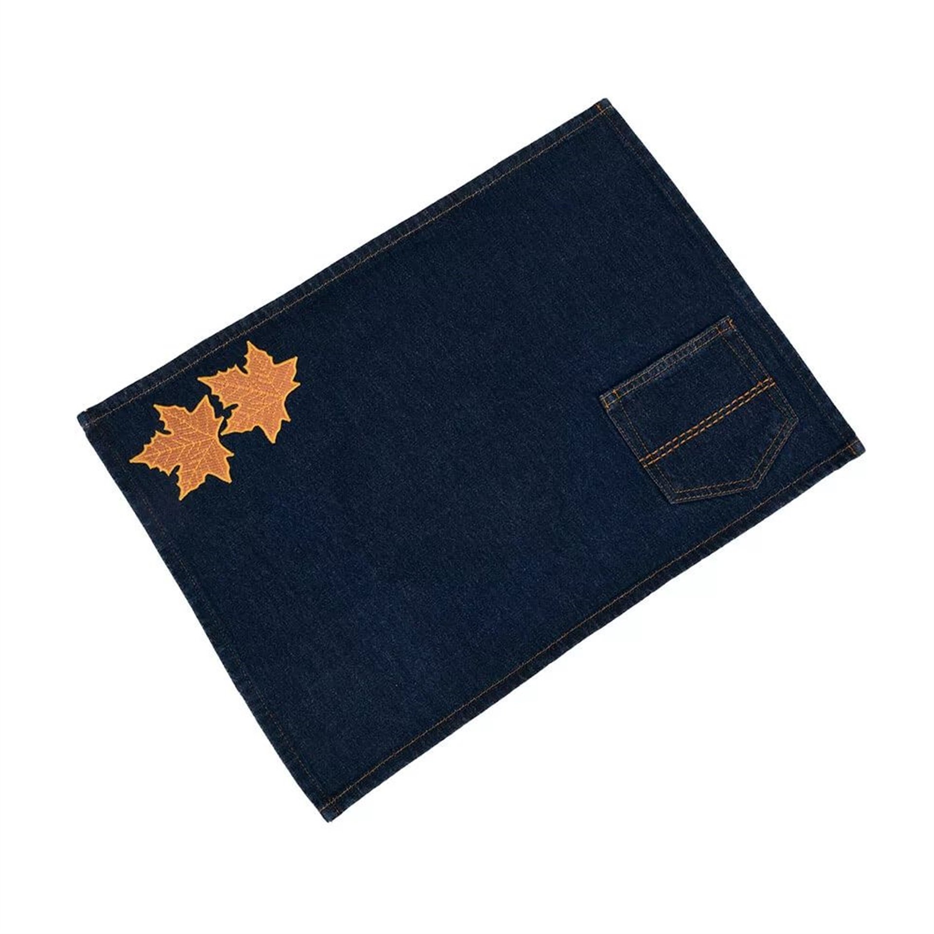 Yaprak Nakışlı Denim Amerikan Servis