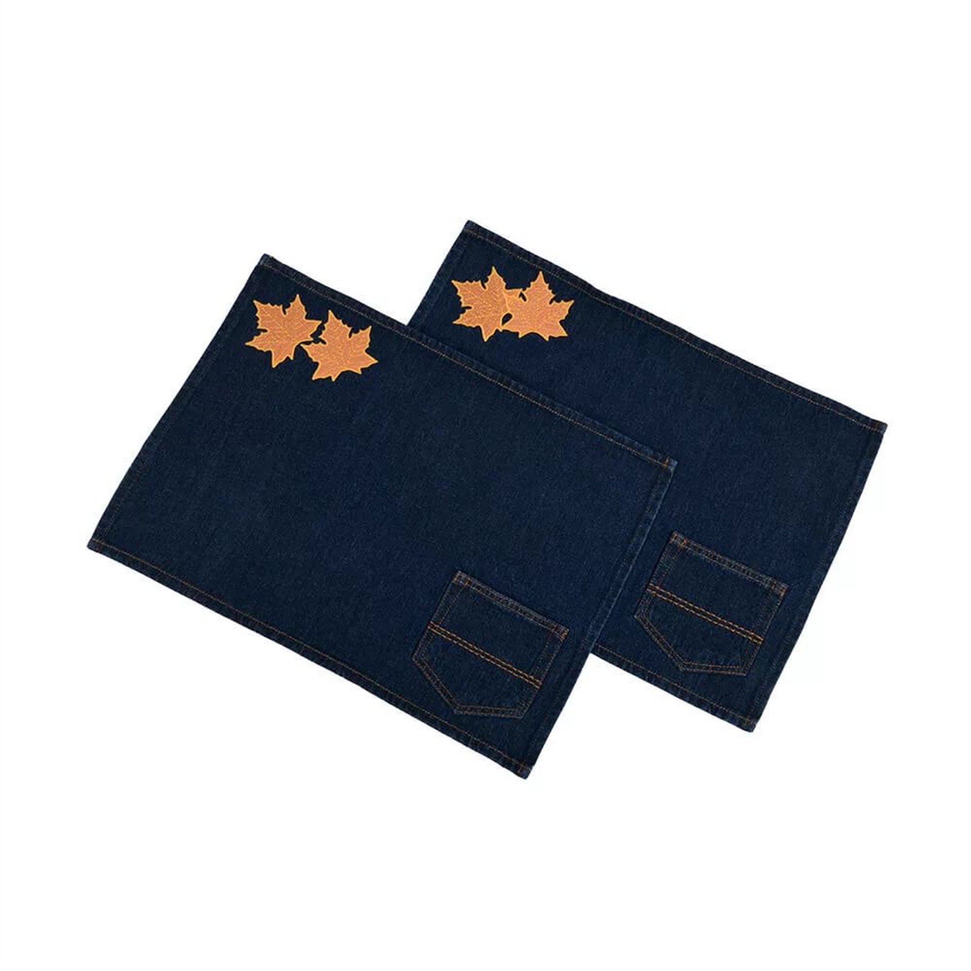 Yaprak Nakışlı Denim Amerikan Servis