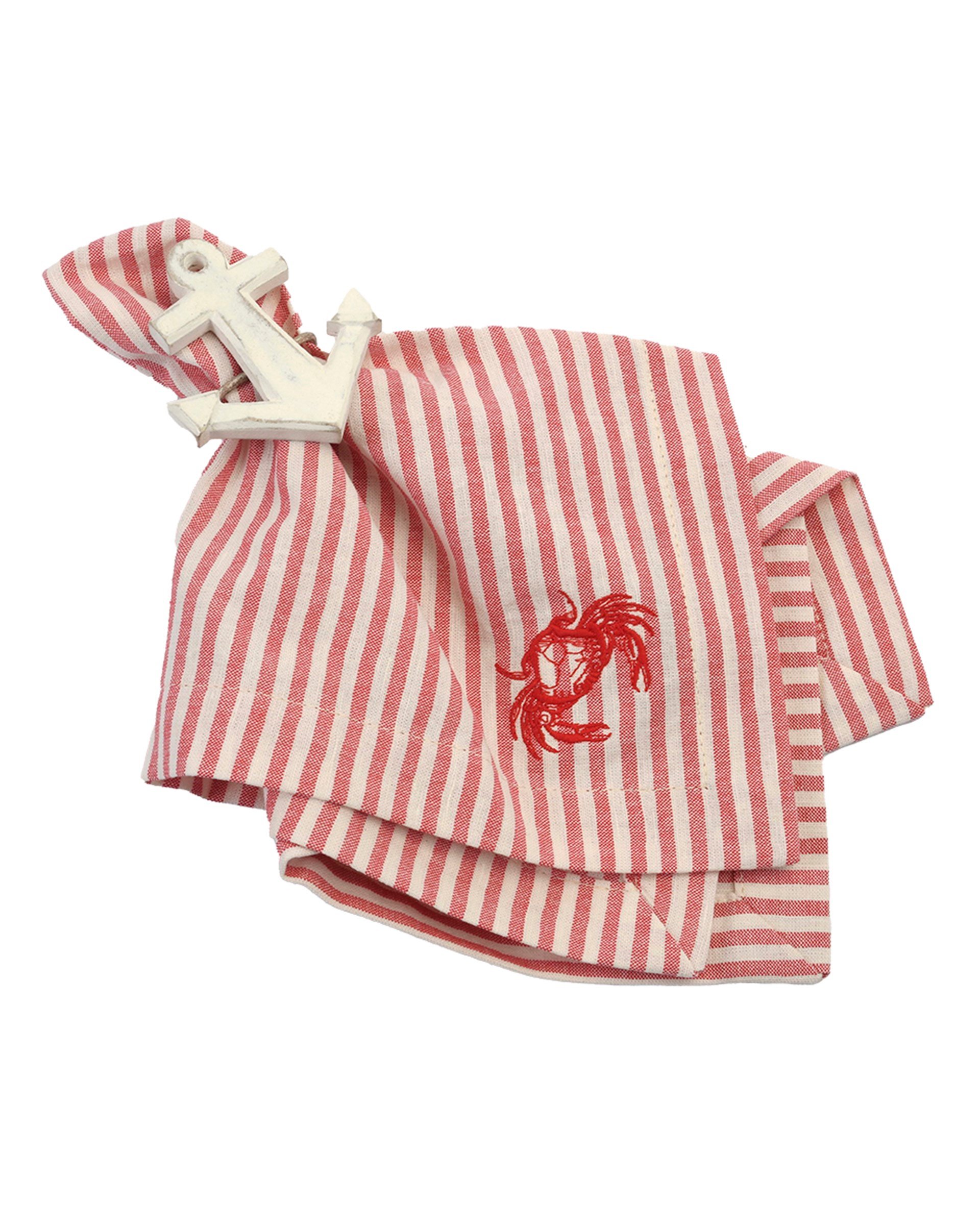 Crab embroidery napkin