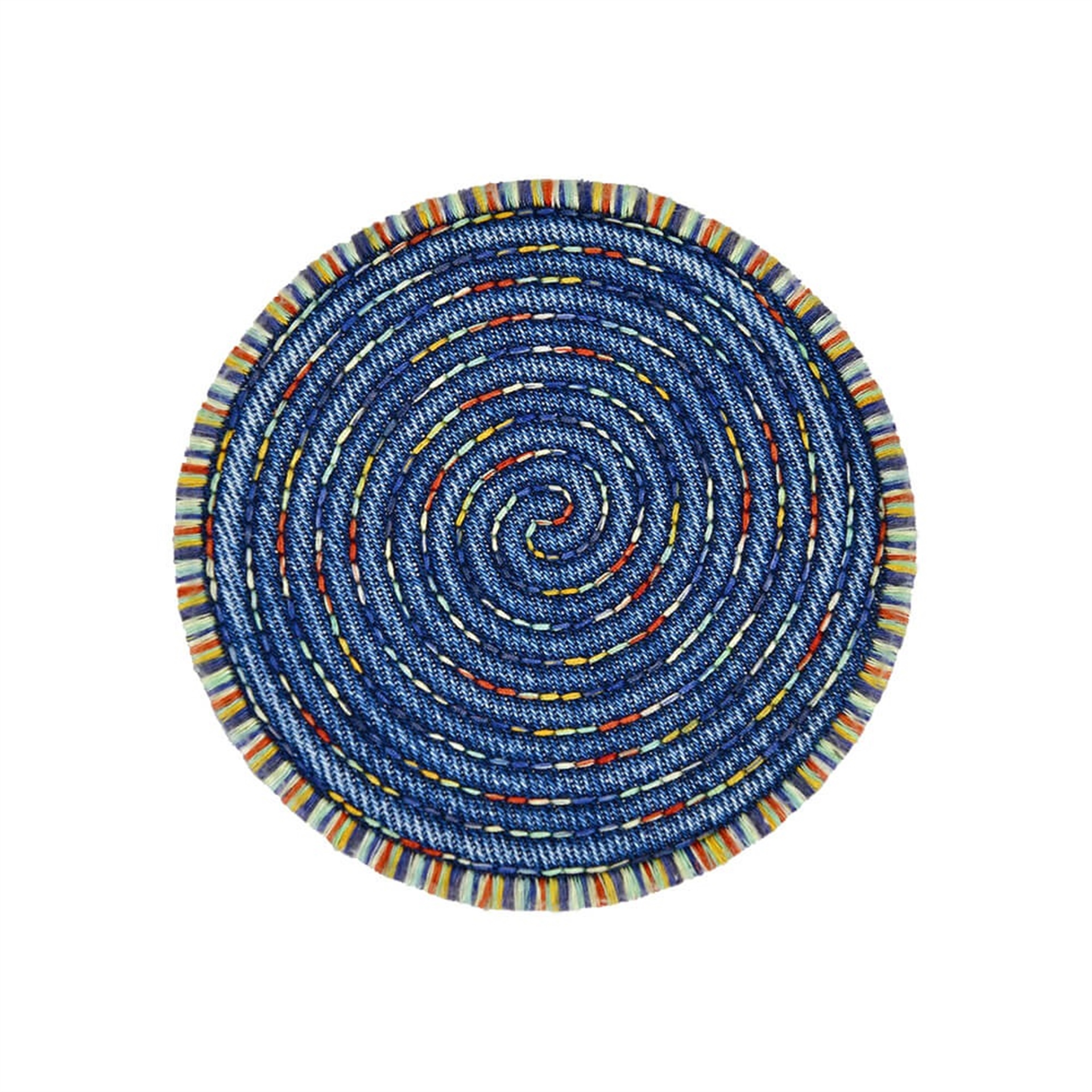 Yuvarlak Denim Ebruli Bardak Altlığı