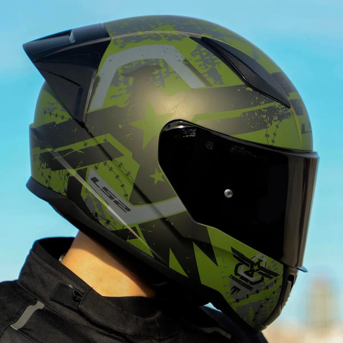 Ls2 Rapid 2 Thunder Birs Race Full Face Motosiklet Kaskı Yarış Spoiler +  Siyah Vizörlü