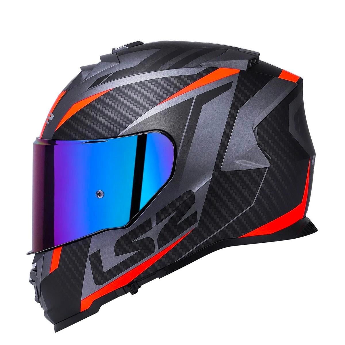 Ls2 Storm 2 Racer Full Face Motosiklet Kaskı Şeffaf + Gökkuşağı Vizörlü