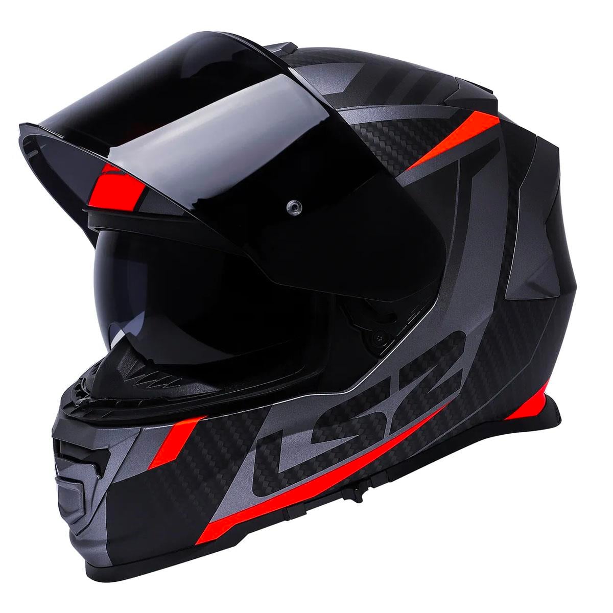Ls2 Storm 2 Racer Full Face Motosiklet Kaskı Siyah Vizörlü