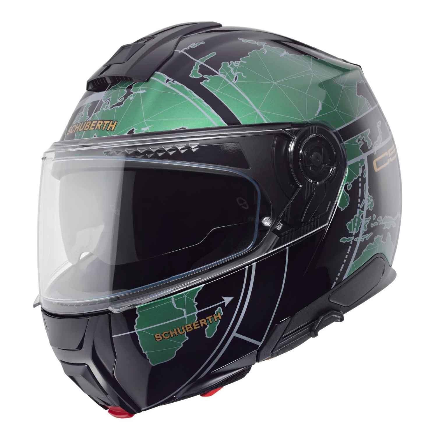  Schubert C5 Globe Green Çene Açılır Motosiklet Kask