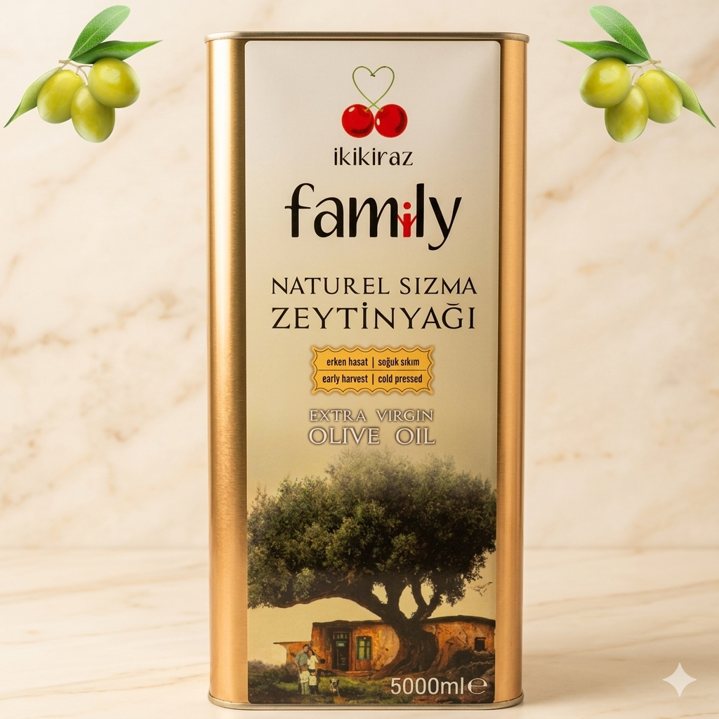 İkikiraz Famiy Erken Hasat Naturel Sızma Zeytinyağı 5 lt 