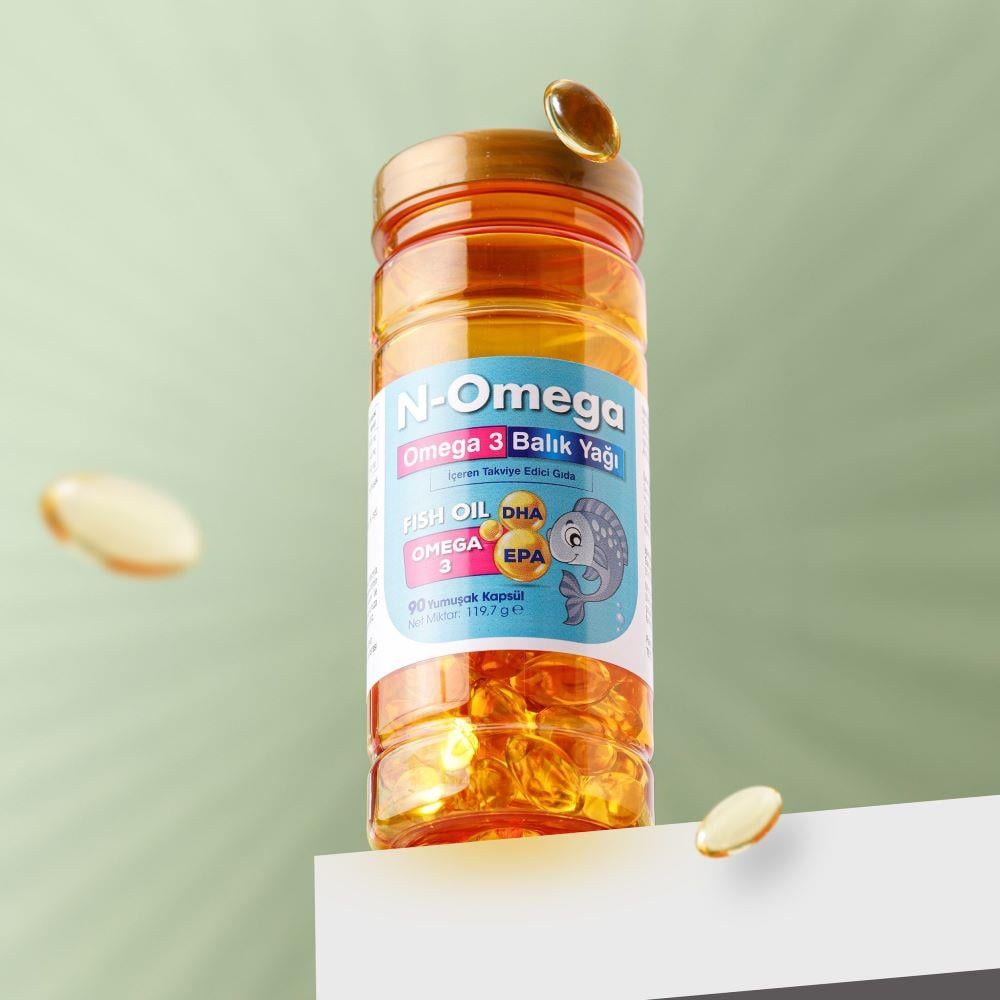 N-Omega DHA ve EPA içeren Omega-3 Balık Yağı  90 Kapsül