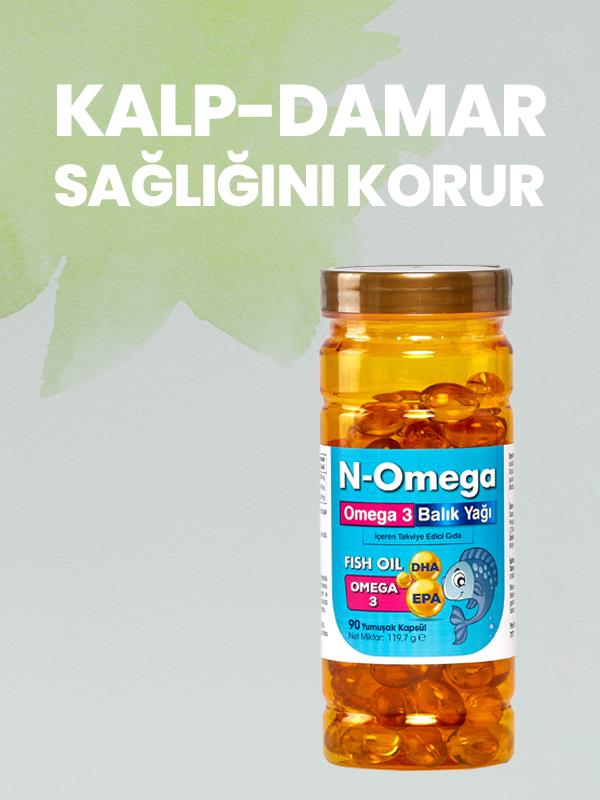 N-Omega DHA ve EPA içeren Omega-3 Balık Yağı  90 Kapsül