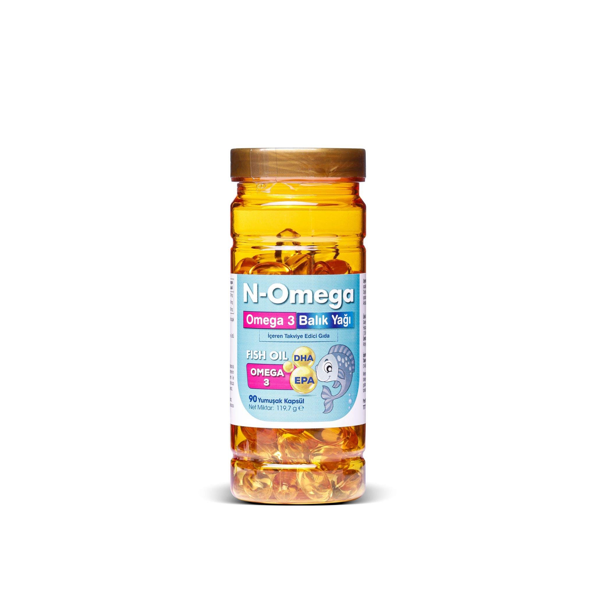 N-Omega DHA ve EPA içeren Omega-3 Balık Yağı  90 Kapsül