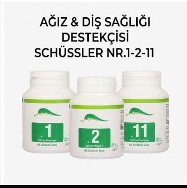 Schüssler Tuzları Nr.1-2-11 Ağız Diş Sağlığı Destekçi Kürü 400 Tablet x 3 Kutu