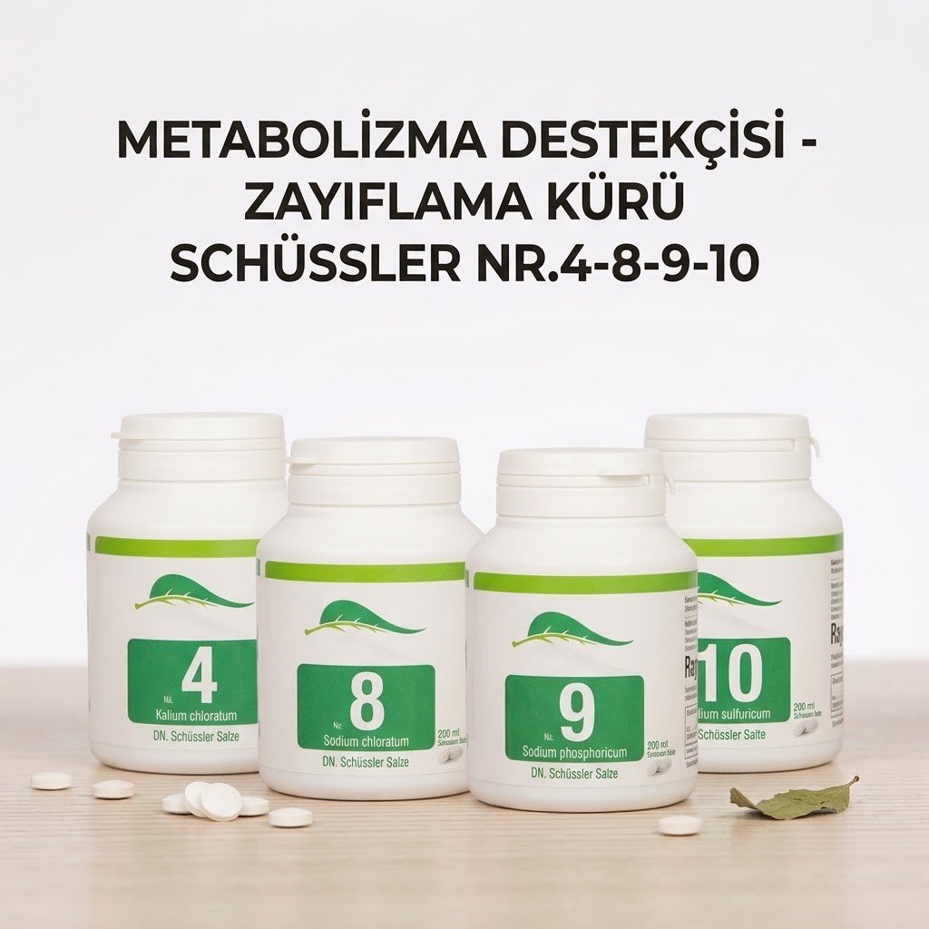 Schüssler Tuzları Nr. 4-8-9-10 Metabolizma - Zayıflama Destek Kürü 400 Tablet X 4 Kutu