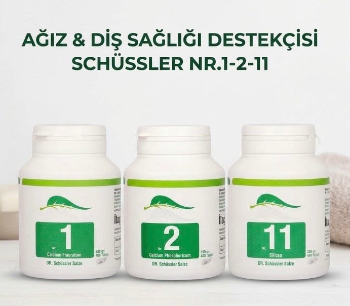 Schüssler Tuzları Nr.1-2-11 Ağız Diş Sağlığı Destekçi Kürü 400 Tablet x 3 Kutu