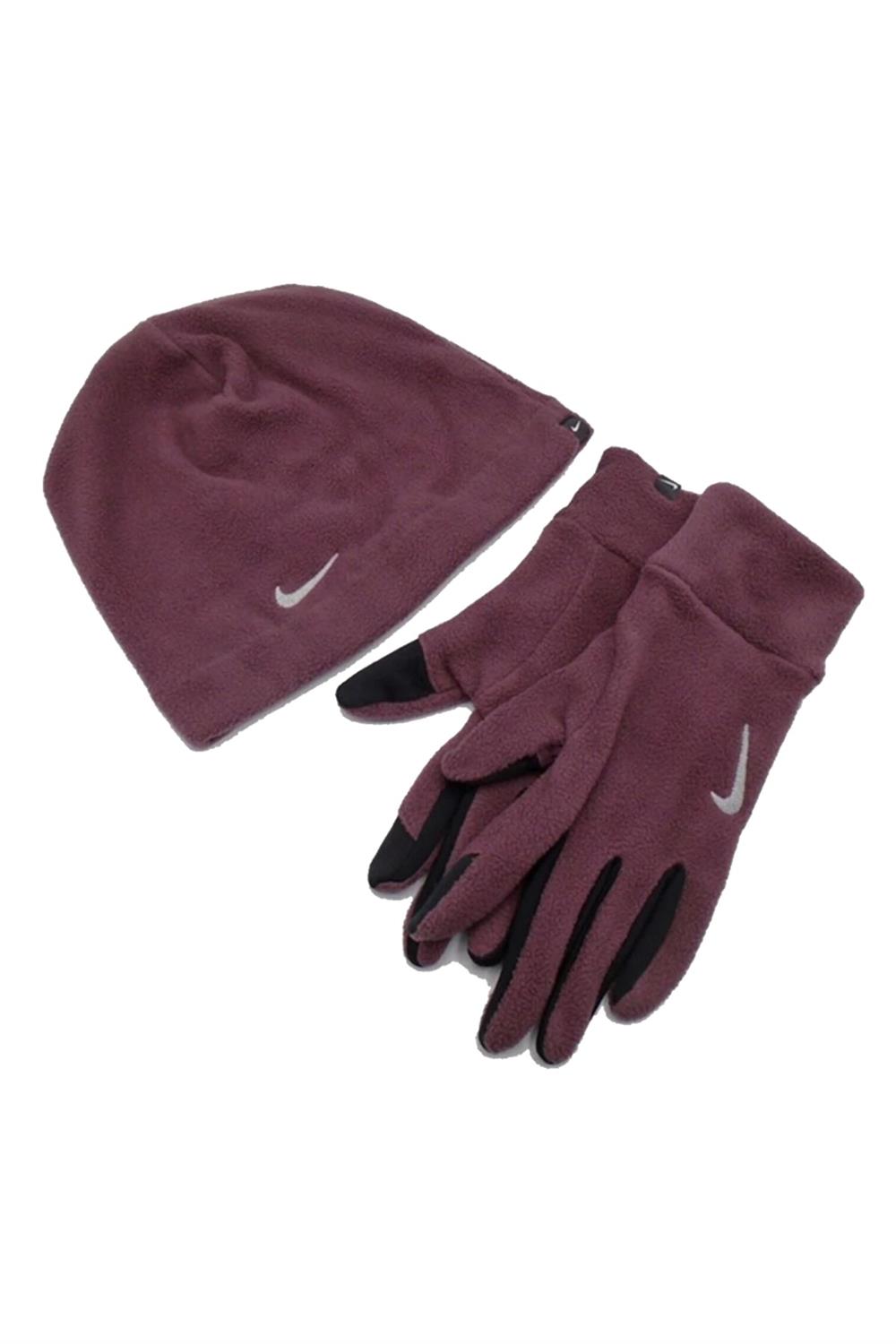Nike W Fleece Hat And Glove Set Dark Bere Eldiven N.100.2579.624.ML