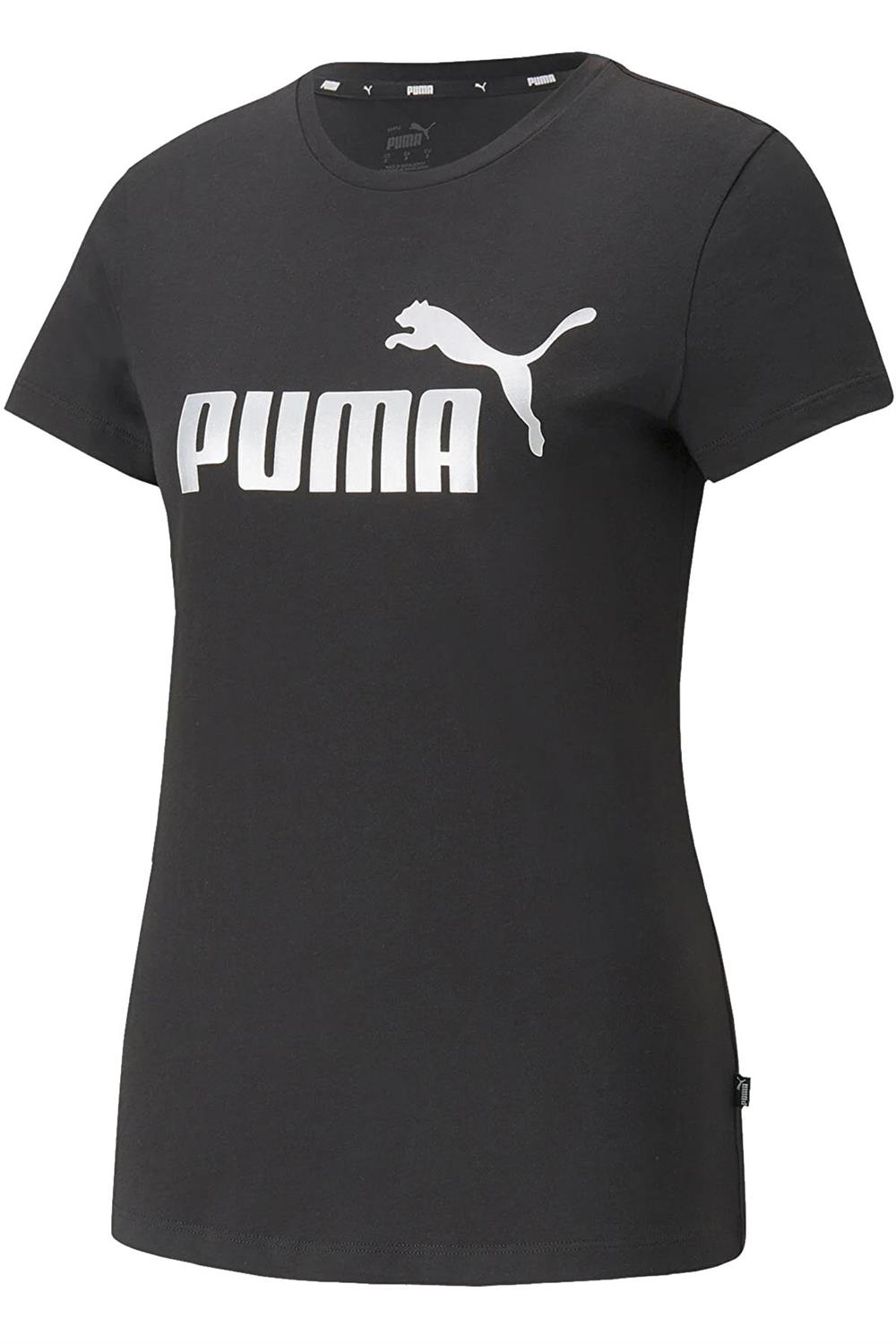 Puma Ess+ Metallic Logo Tee Kadın Tişört 84830351